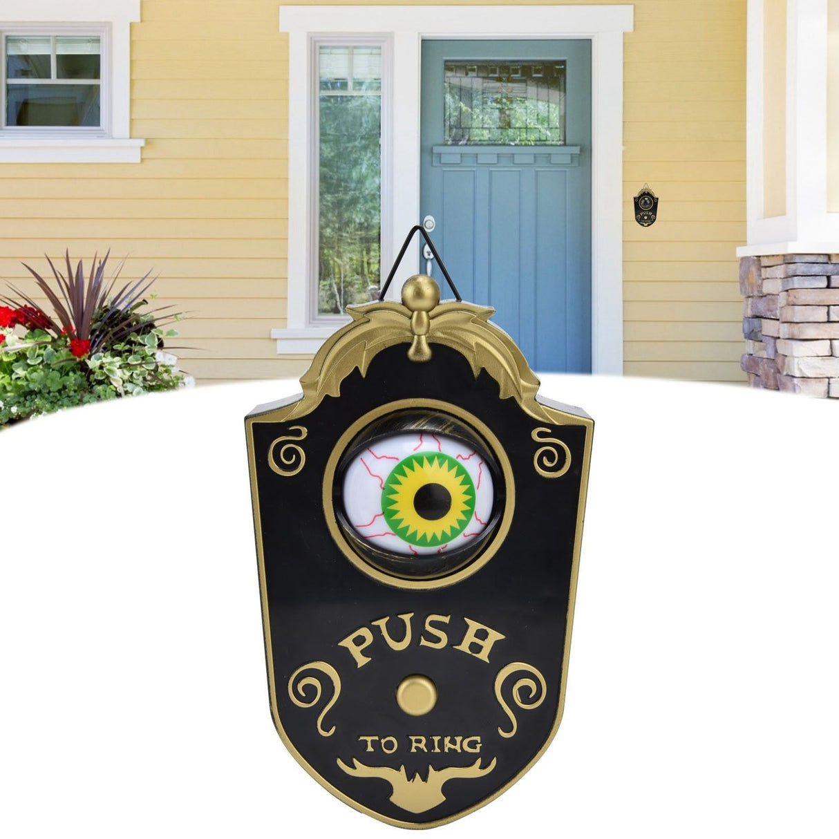 Halloween Doorbell Horrible Single Eyeball Luminous Hanging Door Bell Halloween Party Prop Decoration