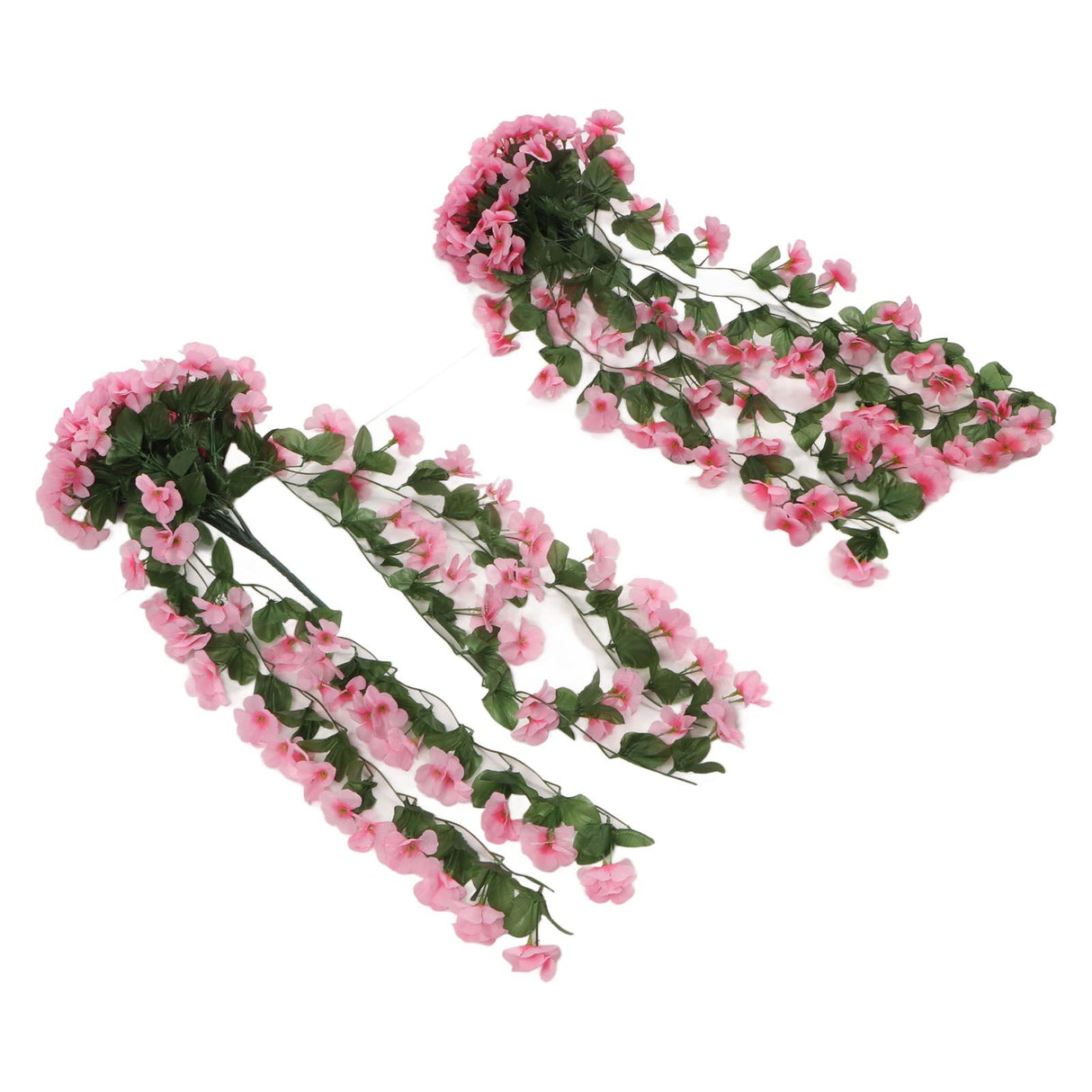 2PCS Artificial Violet Hanging Flowers Simulation Plastic Fake Plants for Decoration Garden Patio Wedding Porch Outdoor Pink