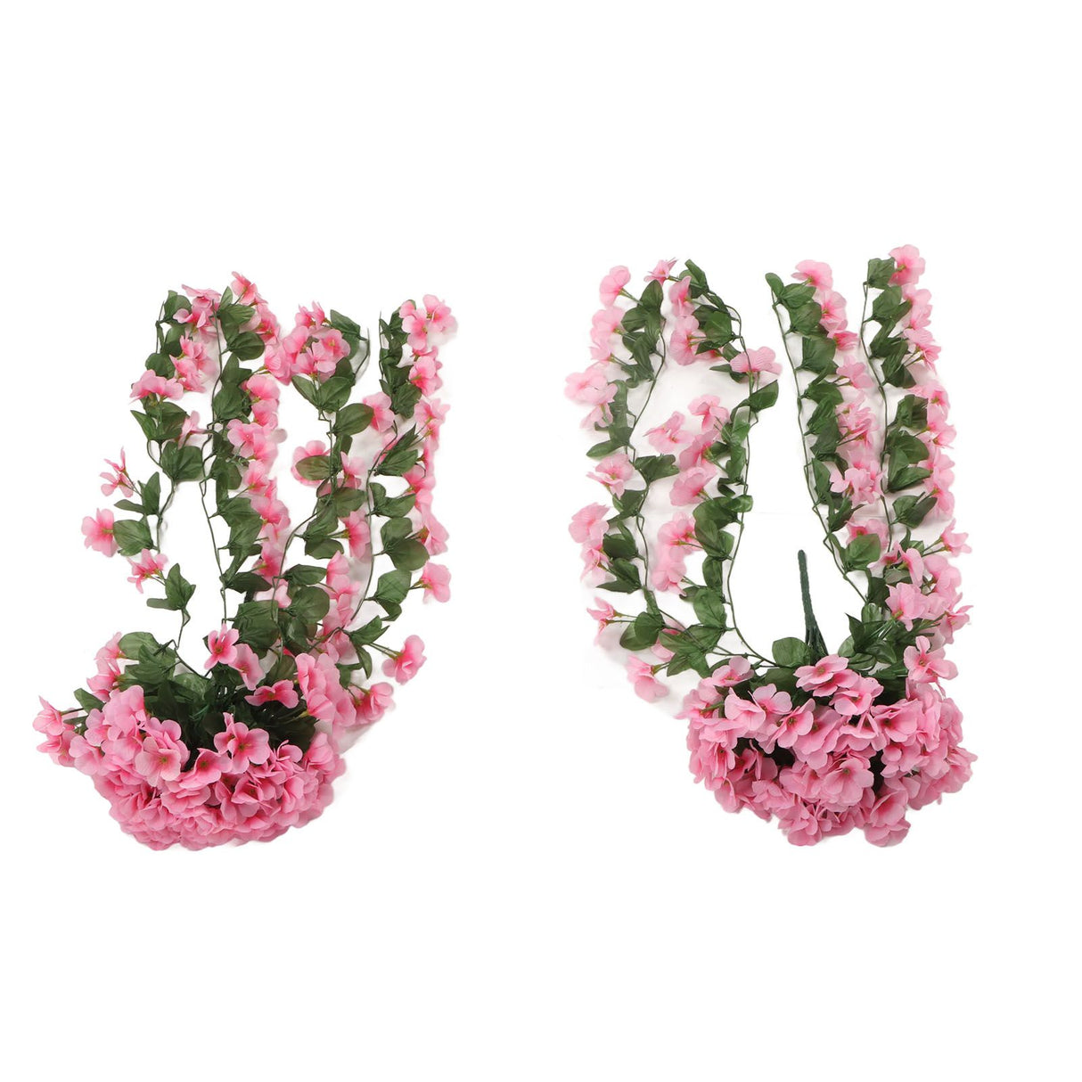 2PCS Artificial Violet Hanging Flowers Simulation Plastic Fake Plants for Decoration Garden Patio Wedding Porch Outdoor Pink