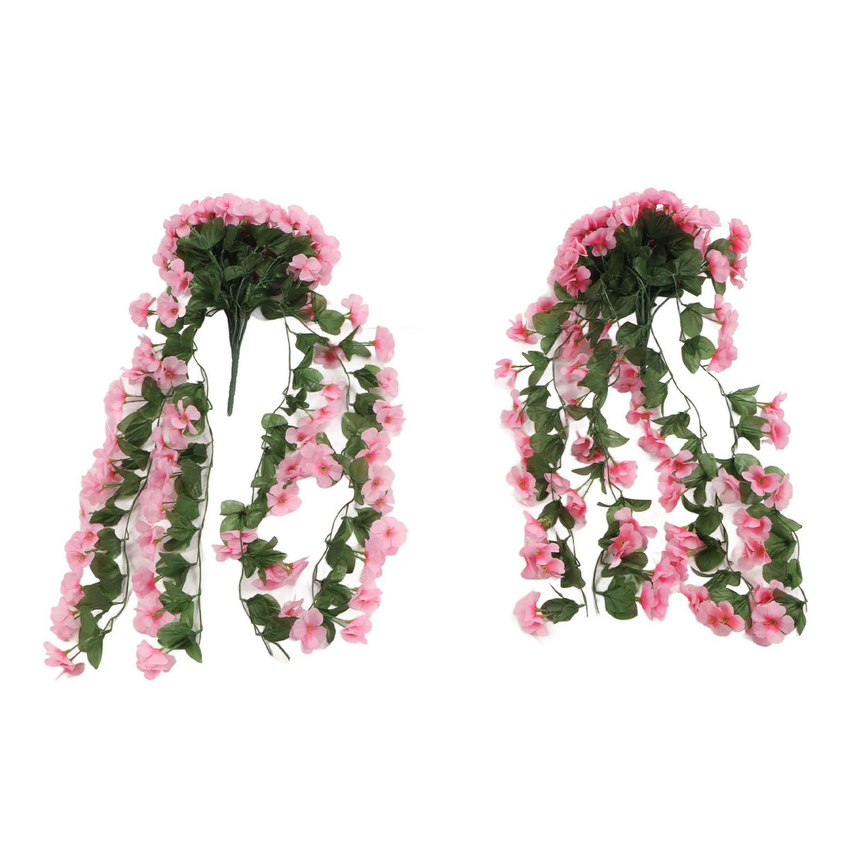 2PCS Artificial Violet Hanging Flowers Simulation Plastic Fake Plants for Decoration Garden Patio Wedding Porch Outdoor Pink