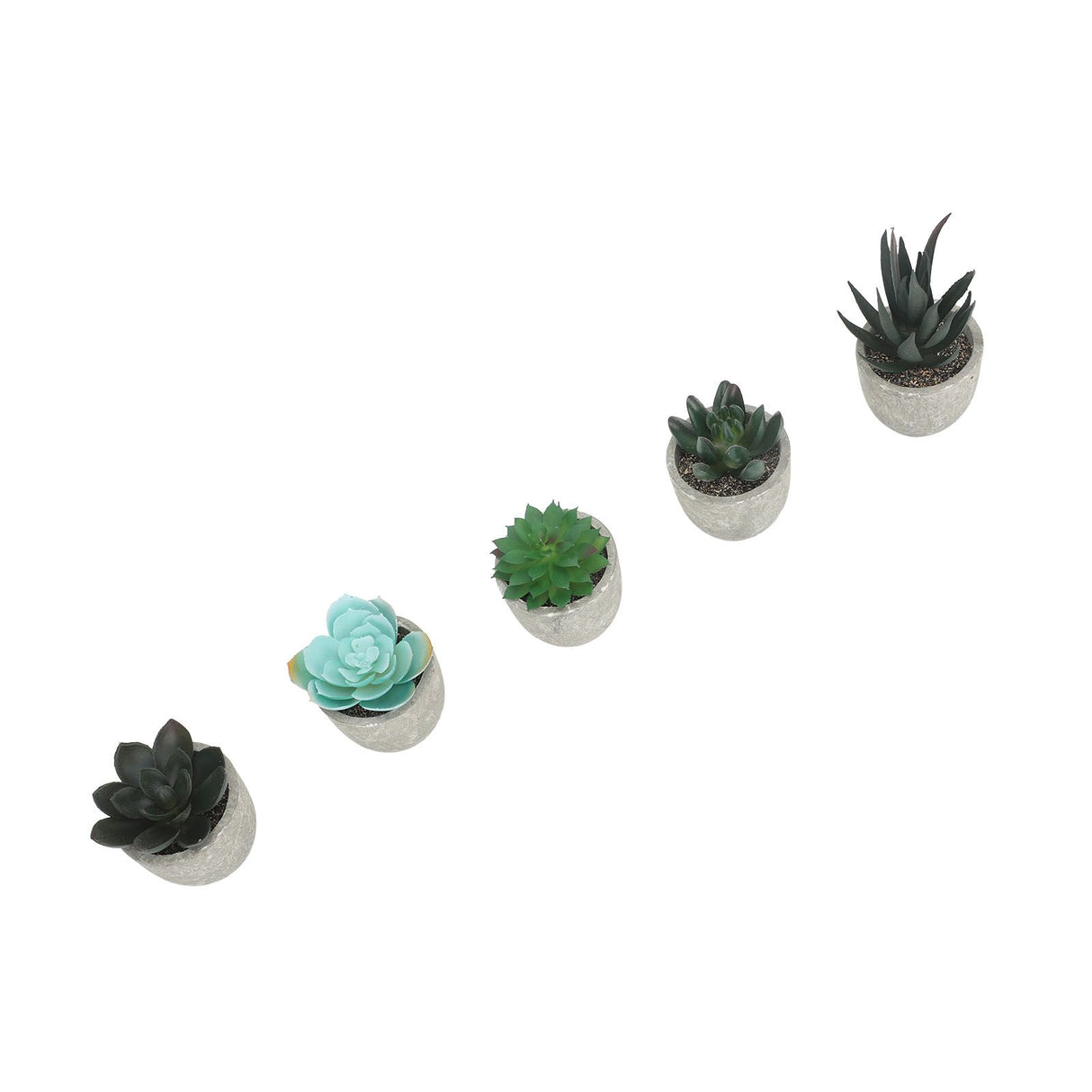 5pcs Artificial Succulent Plants Potted Assorted Mini Decorative Faux Succulent Potted Fake Plants Succulents in Paper Pulp Pot