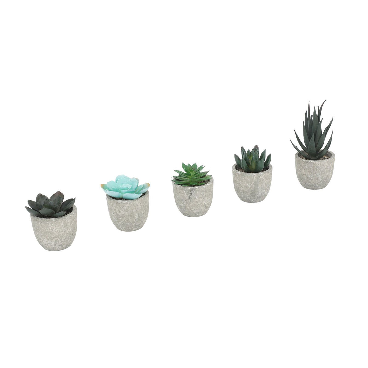5pcs Artificial Succulent Plants Potted Assorted Mini Decorative Faux Succulent Potted Fake Plants Succulents in Paper Pulp Pot