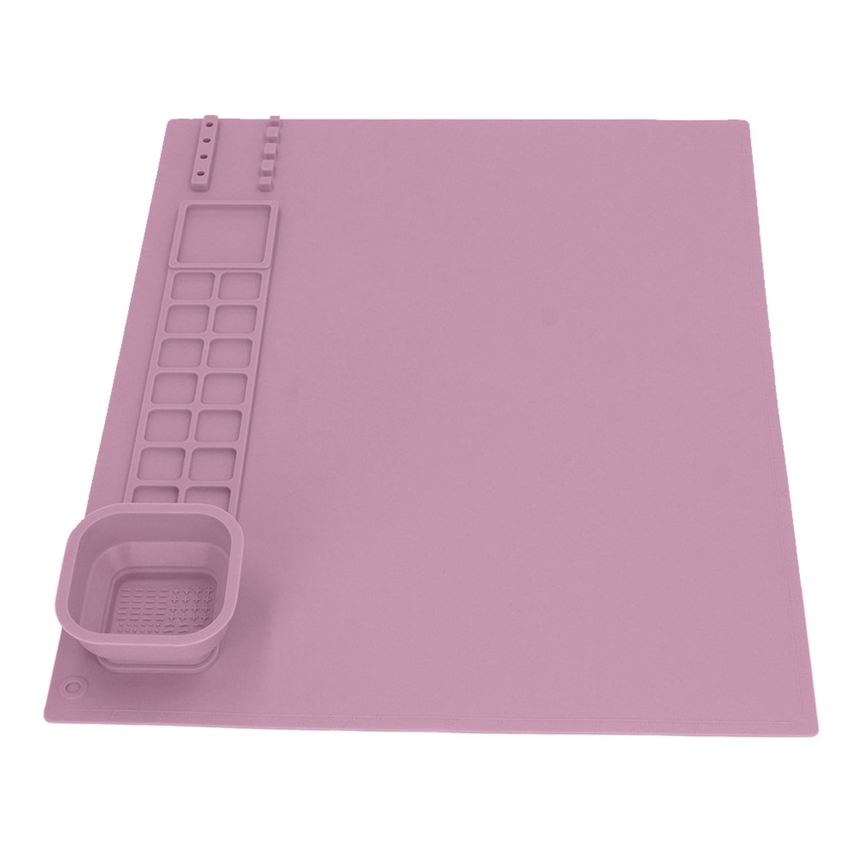 Silicone Painting Mat with Cup DIY Cultivate Artistic Talent Easy To Wipe Silicone Art Mat for Boys Girls Art Supplies Pink