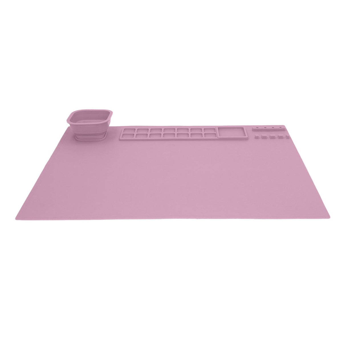 Silicone Painting Mat with Cup DIY Cultivate Artistic Talent Easy To Wipe Silicone Art Mat for Boys Girls Art Supplies Pink