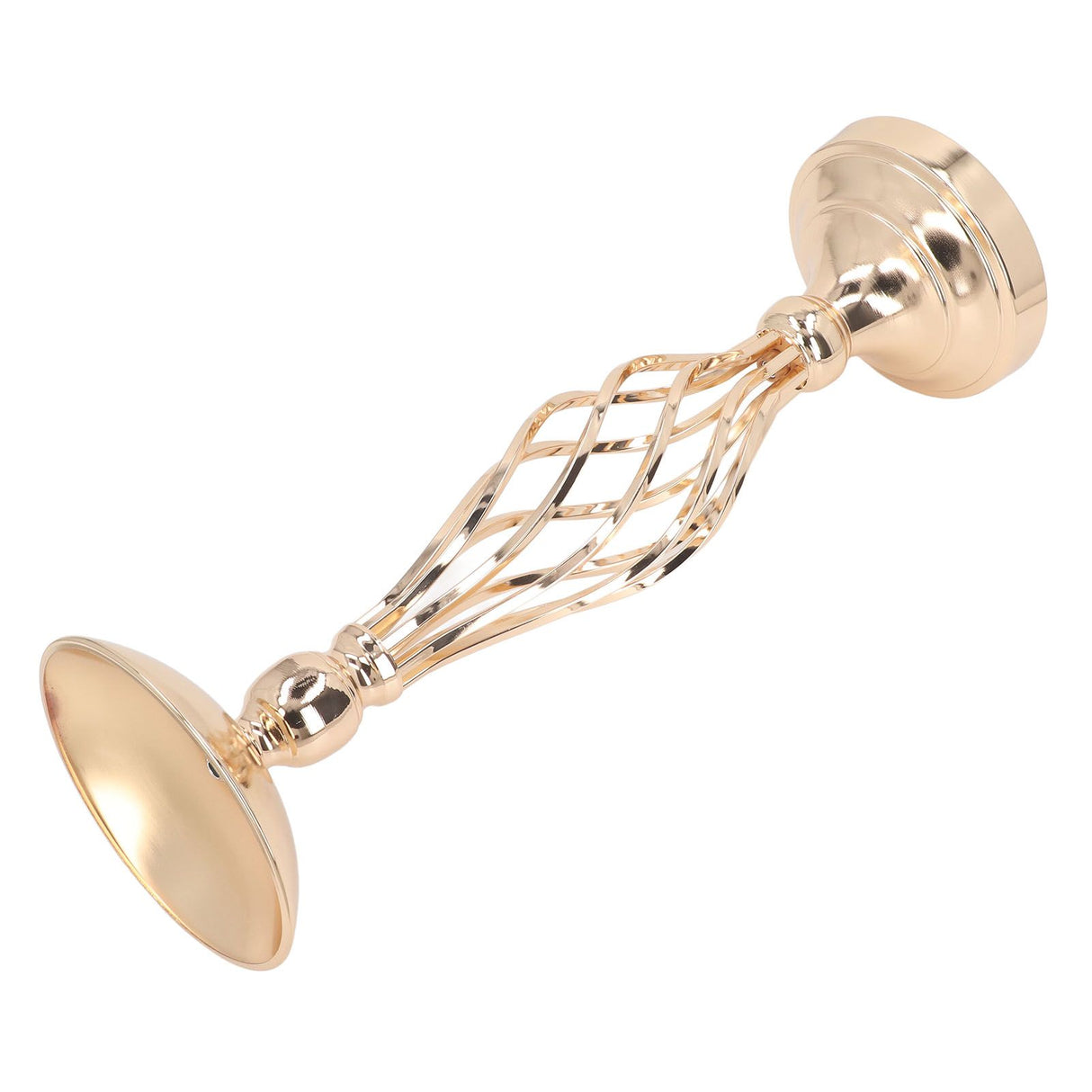 Table Candlestick Ornament Iron Twisted Curb Candle Holder Decorative Ornament Wedding Candlestick Decoration Gold S