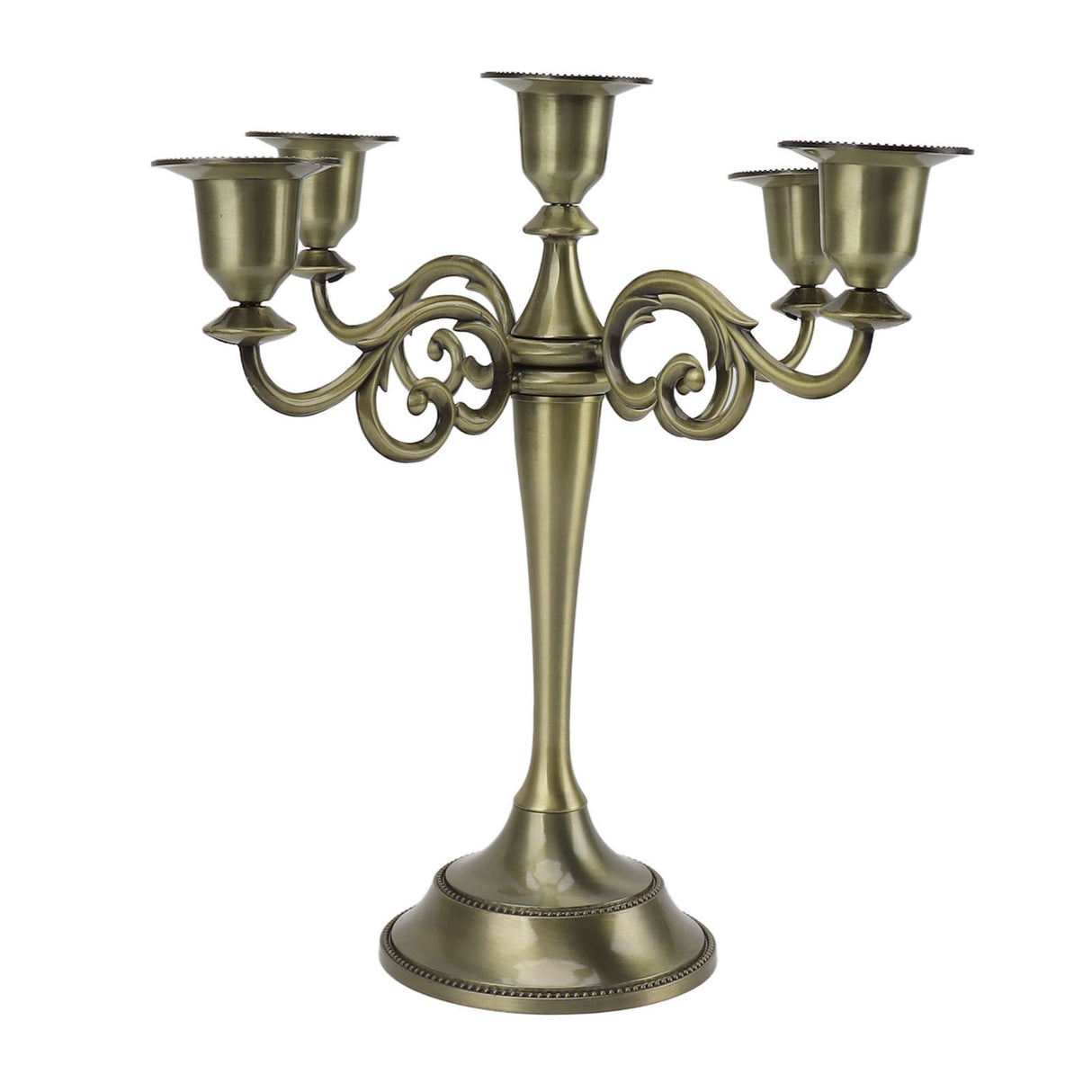 5 Arm Candlestick Holder Iron Retro Decorative Candle Holder Centerpiece for Home Church Cyan