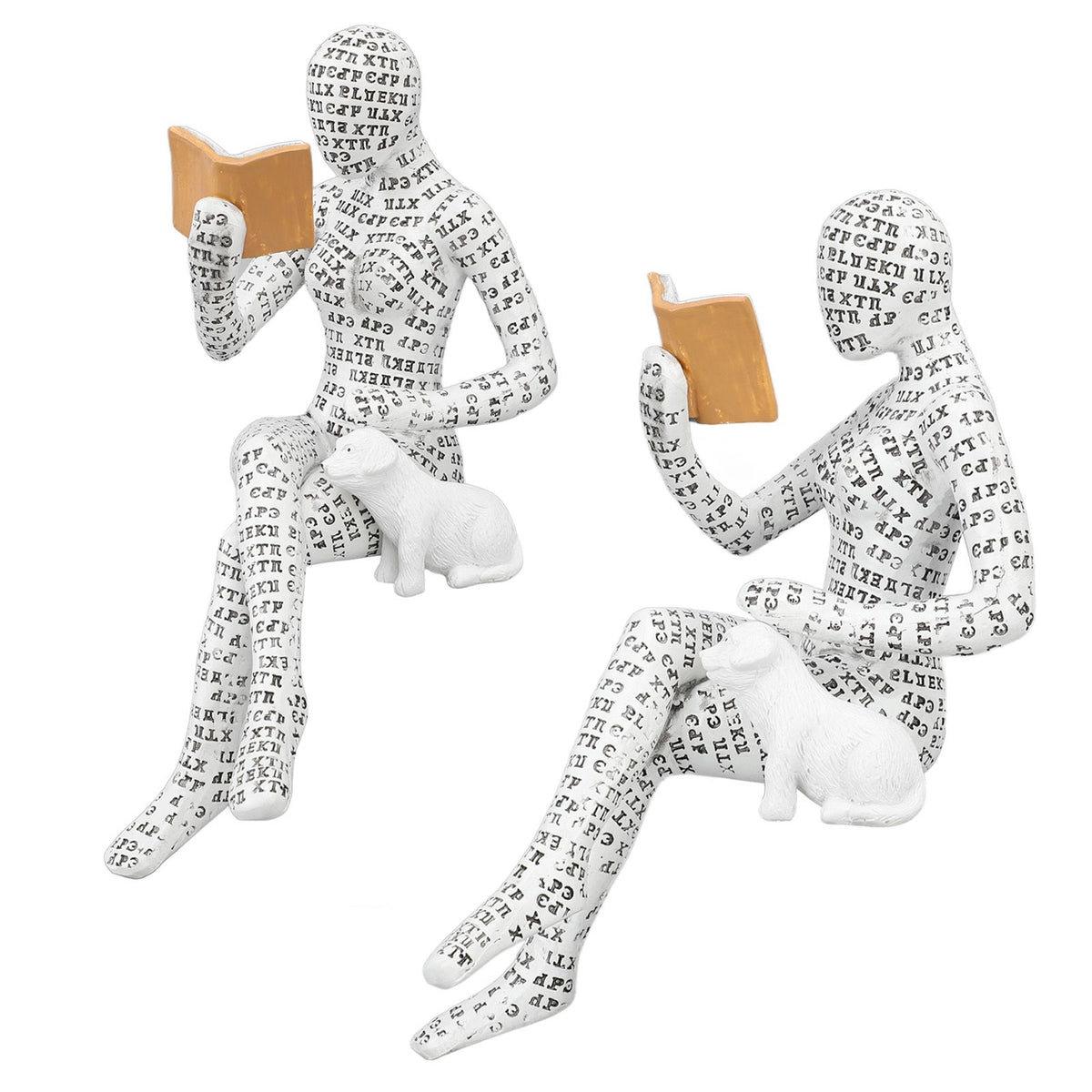 Women Thinker Statue Unique Resin Pulp Reading Women Figurine Decor for Home Office Library W310 11