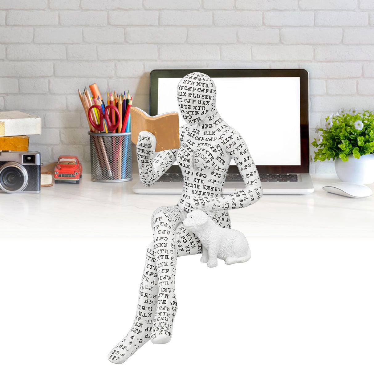 Women Thinker Statue Unique Resin Pulp Reading Women Figurine Decor for Home Office Library W310 11