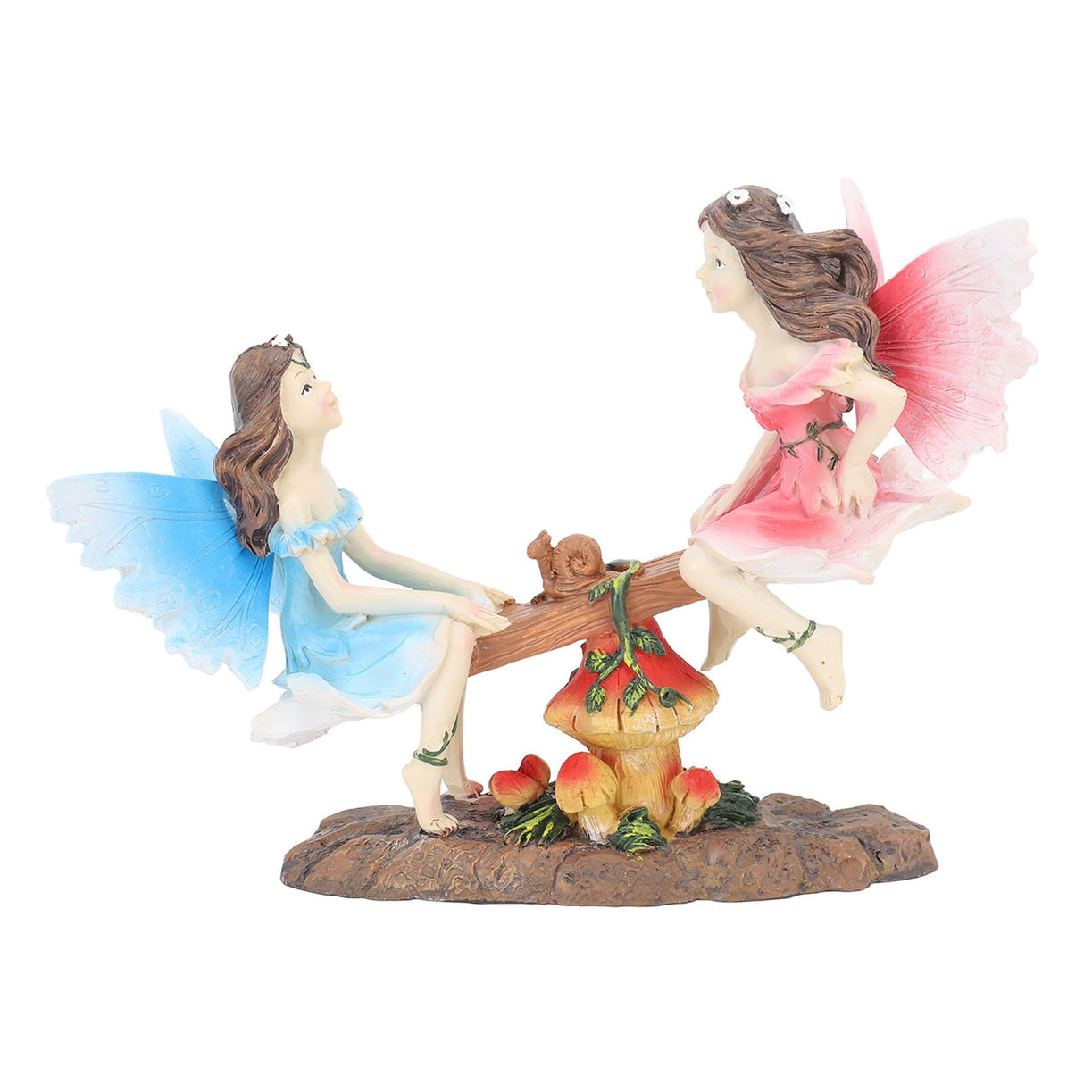 Fairy Statue Ornament Seesaw Figure Resin Realistic Figurine Decoration for Garden Home Living Room Office