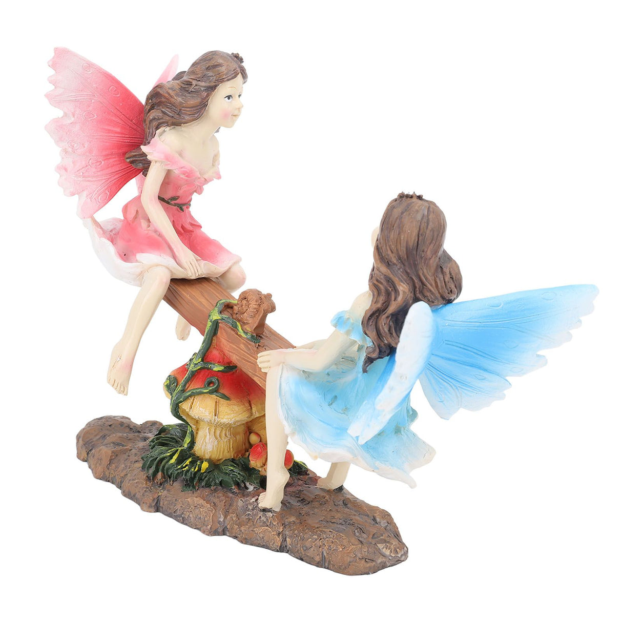 Fairy Statue Ornament Seesaw Figure Resin Realistic Figurine Decoration for Garden Home Living Room Office