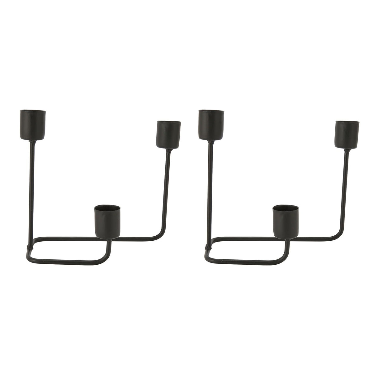 2 Pcs 3 Arm Candle Holder Black Simple Modern Candlestick Holder Decorative Candelabra for Wedding Party