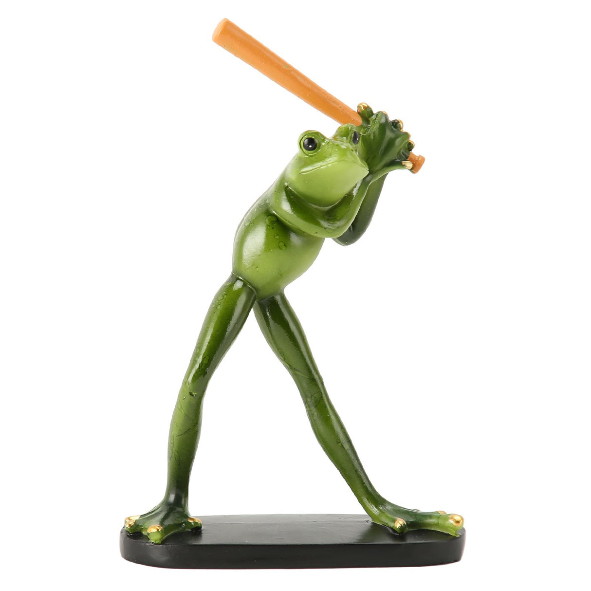 Frog Statue Resin Sports Frog Figurine Decor Sculpture Statue Crafts for Outdoor Garden Patio Lawn Bonsai Porch Play Baseball