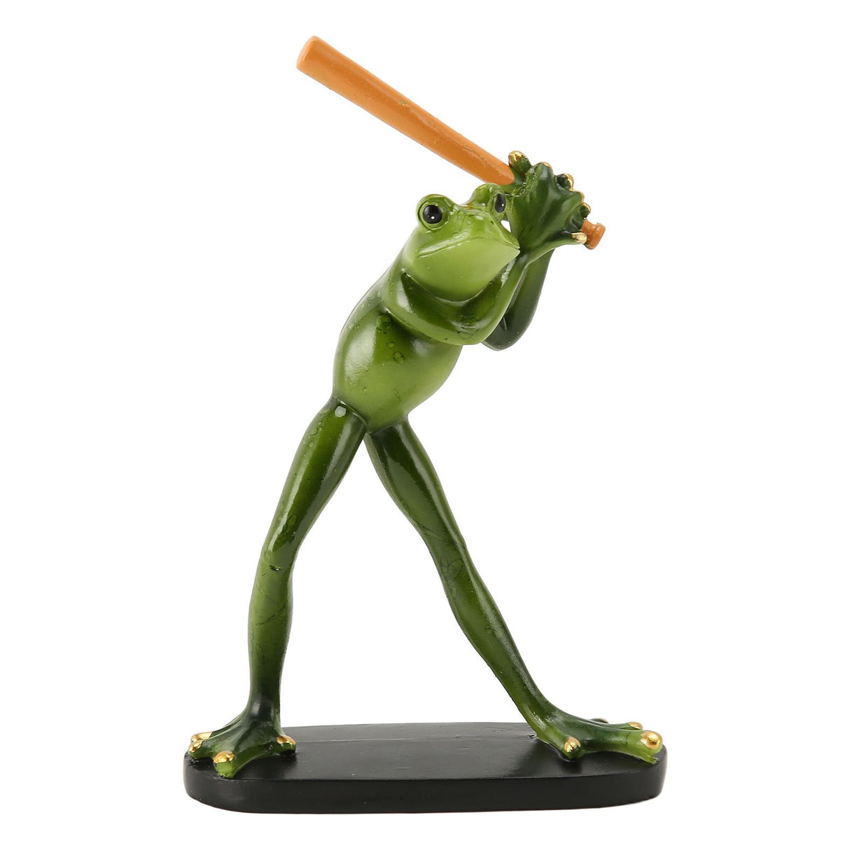 Frog Statue Resin Sports Frog Figurine Decor Sculpture Statue Crafts for Outdoor Garden Patio Lawn Bonsai Porch Play Baseball