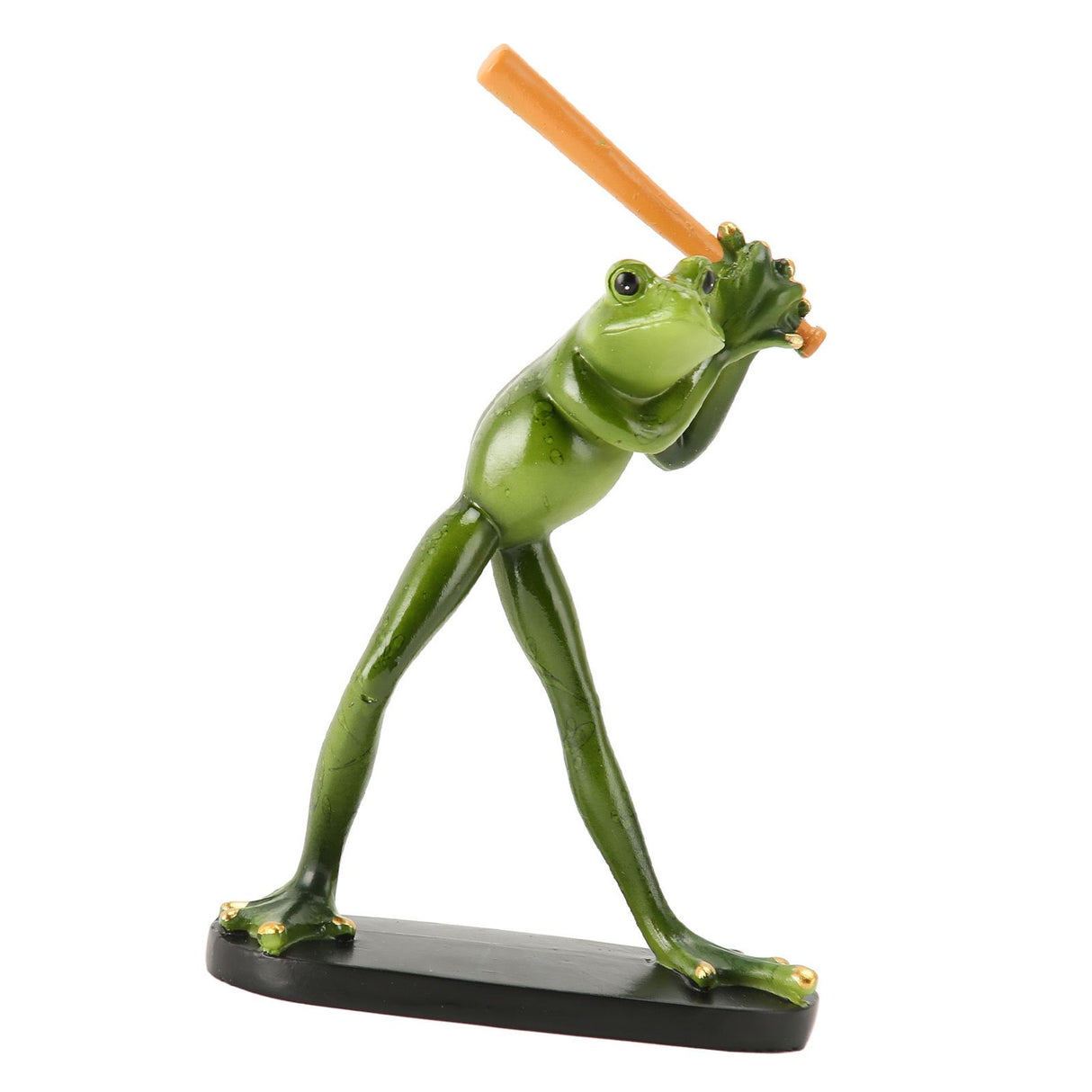 Frog Statue Resin Sports Frog Figurine Decor Sculpture Statue Crafts for Outdoor Garden Patio Lawn Bonsai Porch Play Baseball
