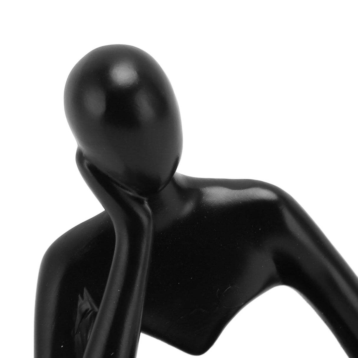 Thinker Reading Statue Resin Sitting Figure Abstract Art Ornament for Living Room Cabinet Decoration Black
