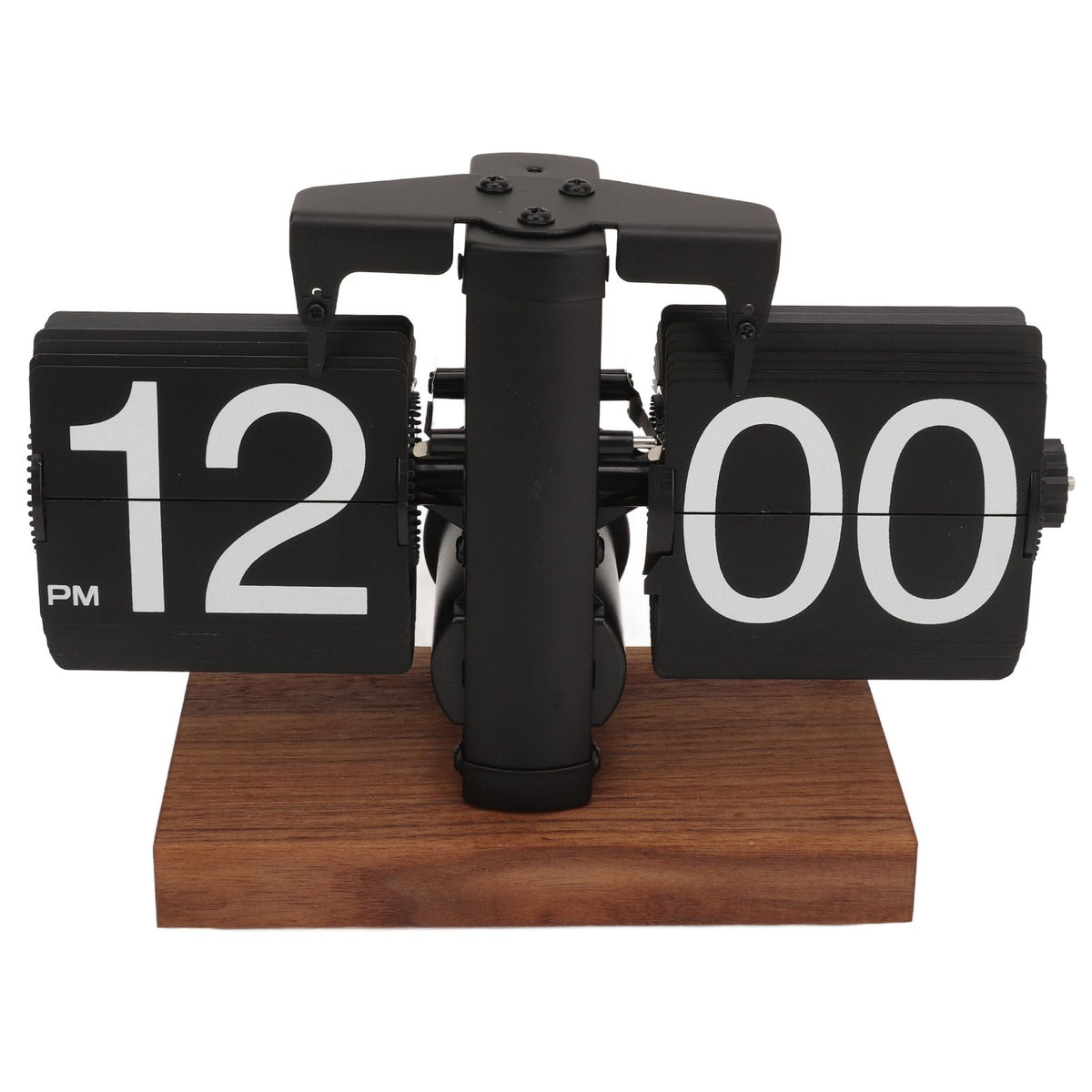 Digital Flip Down Clock Retro Automatic Turning Battery Operated Mechanical Clock for Home Room Office Decoration Black