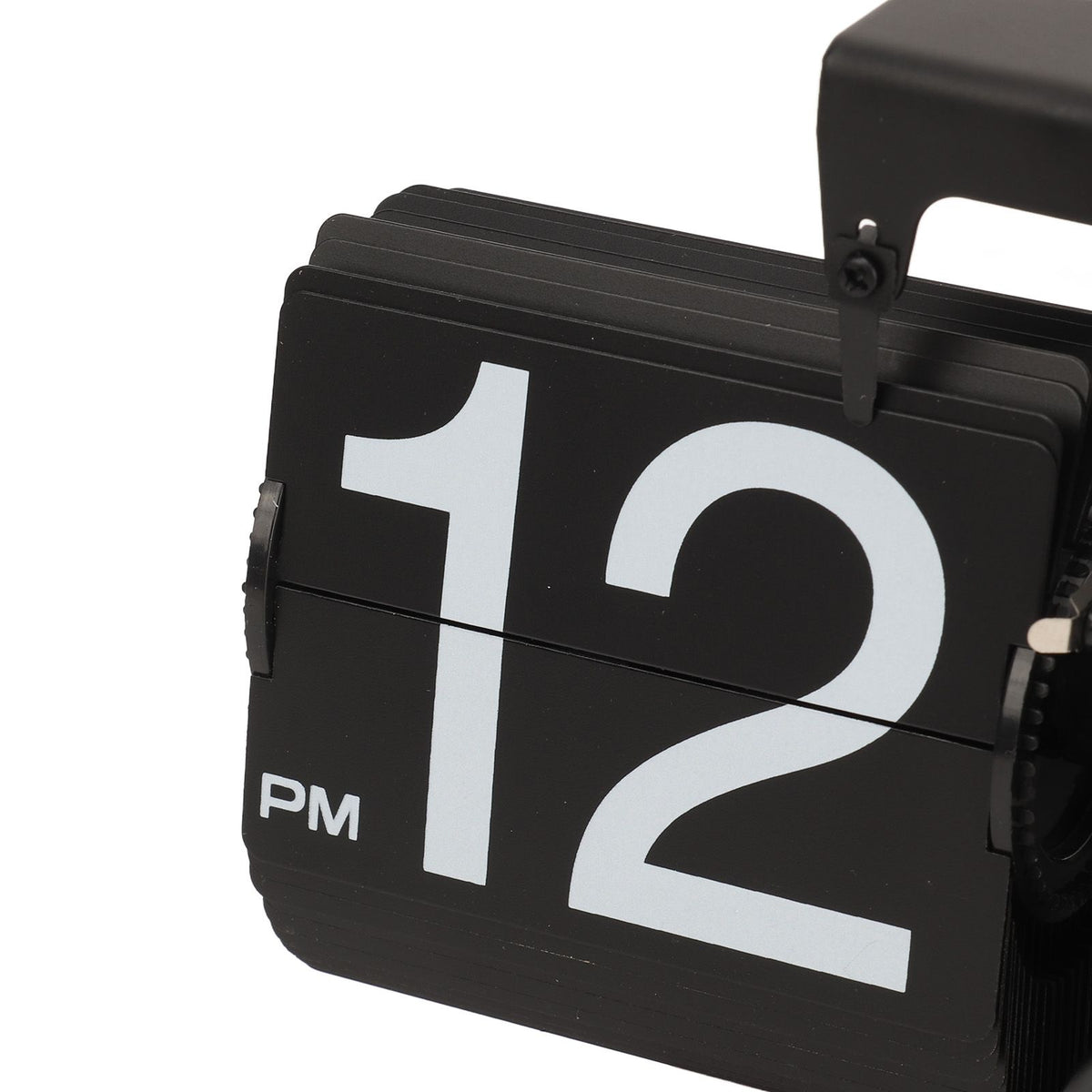 Digital Flip Down Clock Retro Automatic Turning Battery Operated Mechanical Clock for Home Room Office Decoration Black