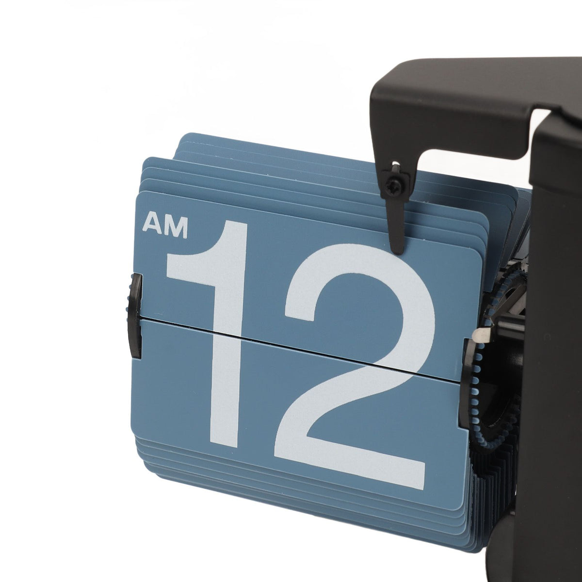 Digital Flip Down Clock Retro Automatic Turning Battery Operated Mechanical Clock for Home Room Office Decoration Blue