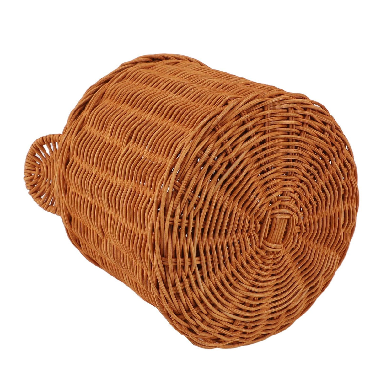 Tissue Box Cover Rattan Cute Bear Brown with Lid Easy Access Round Easy Maintenance Versatile Holder Dispenser for Photo Props