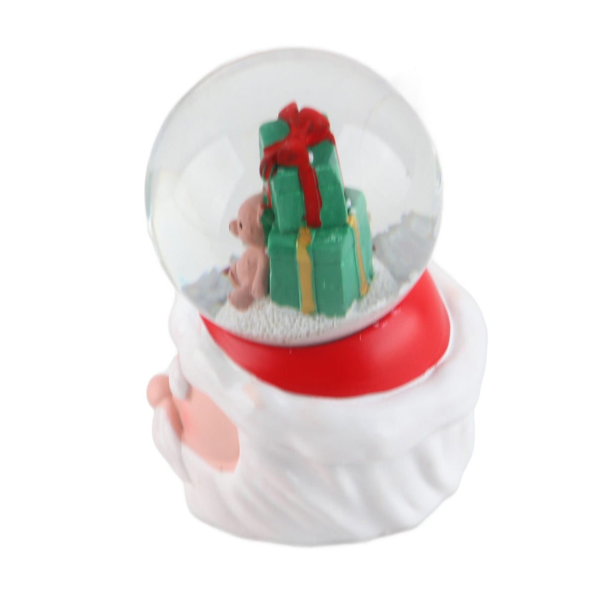 Lighted Christmas Crystal Ball Resin Cute Battery Powered Desktop Christmas Globe Decor Ornament for Home Party Gifts Present