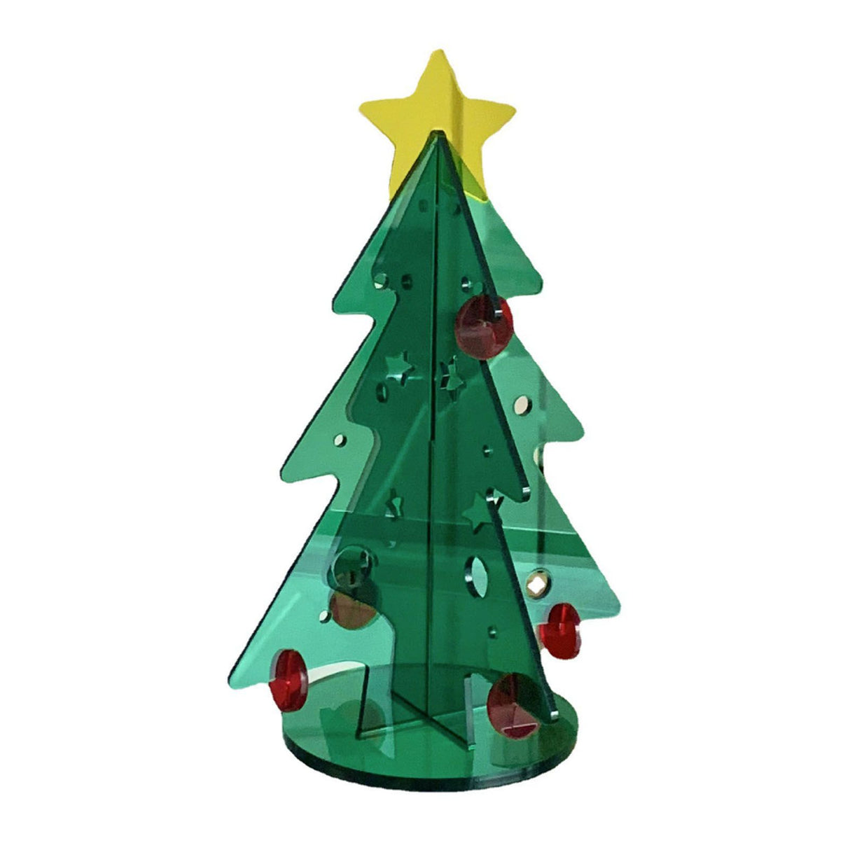 Acrylic Christmas Tree DIY Kit Mini Simple Installation Desktop Christmas Tree for Gift Decoration M 145x195mm