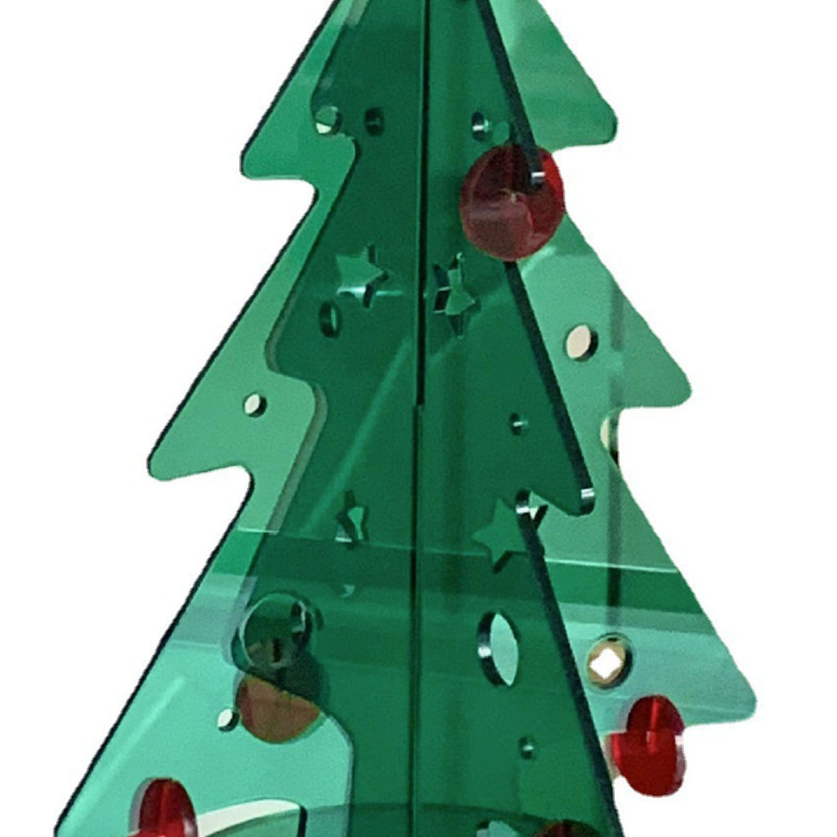 Acrylic Christmas Tree DIY Kit Mini Simple Installation Desktop Christmas Tree for Gift Decoration M 145x195mm