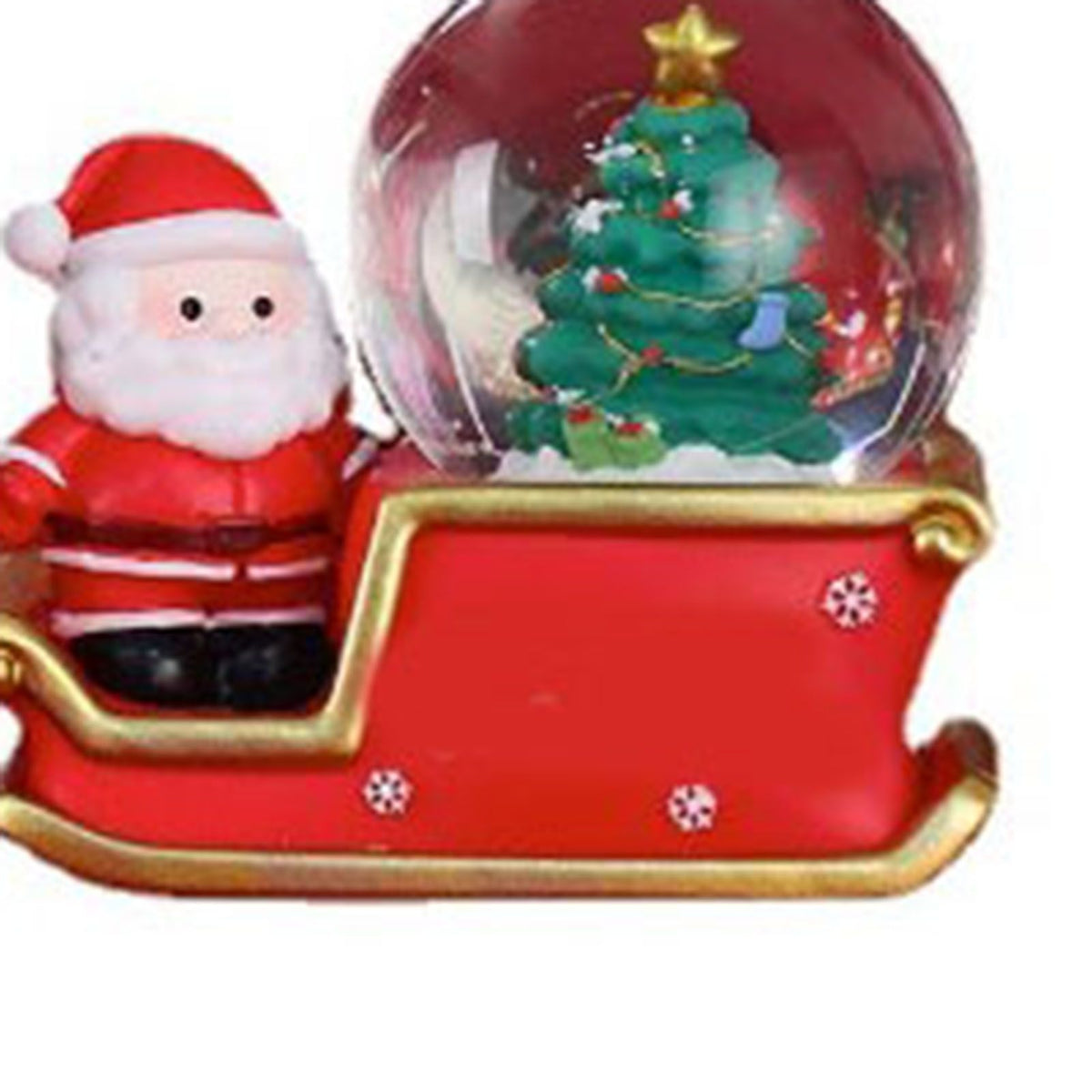 Santa Sleigh Ornament Crystal Globe Ball Light Resin Desktop Christmas Decoration with Battery For Gifts Home