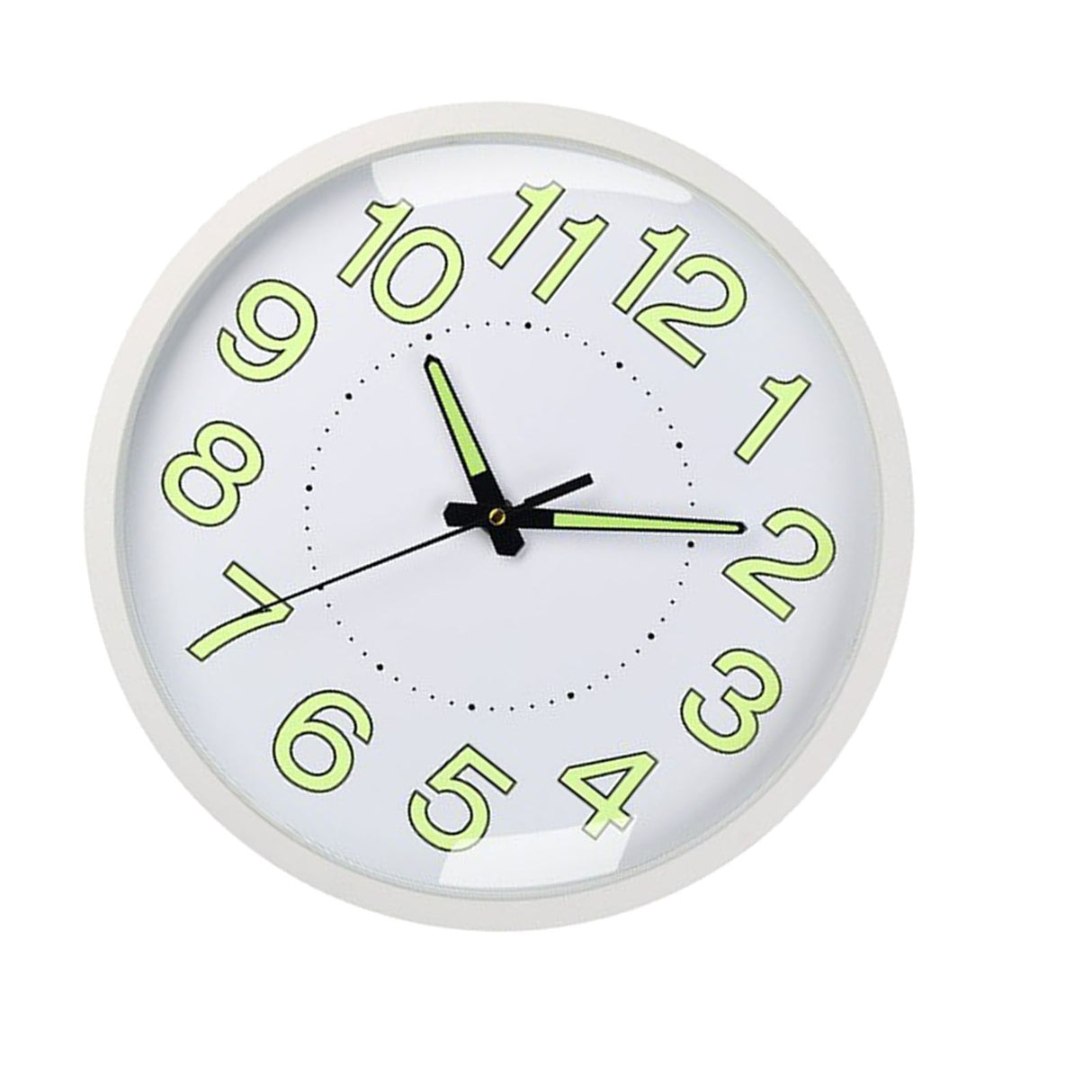 Silent Quartz Clock Plastic Wall Mounted Luminous Quiet for Living Room Bedroom 12in 30cm White Frame