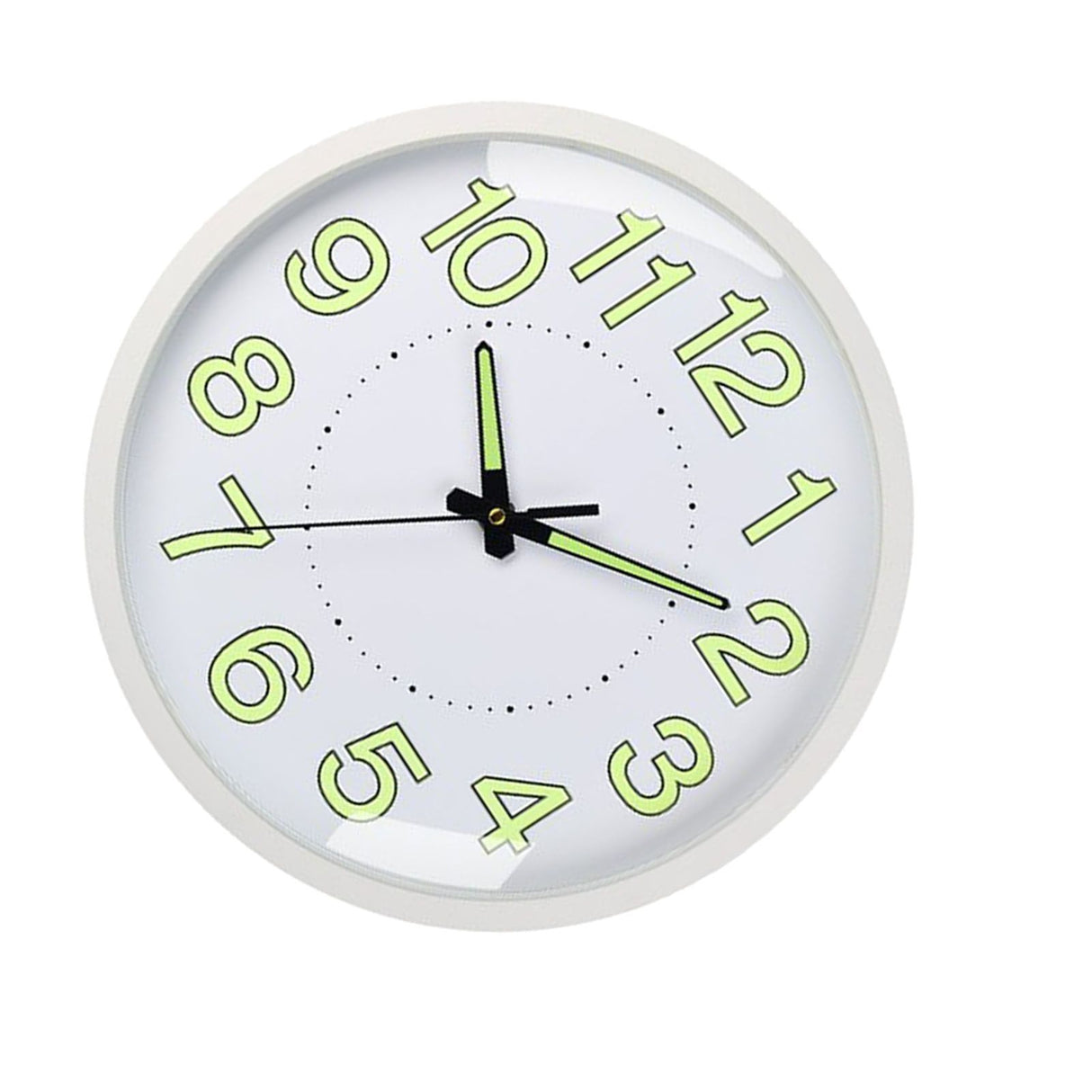 Silent Quartz Clock Plastic Wall Mounted Luminous Quiet for Living Room Bedroom 12in 30cm White Frame