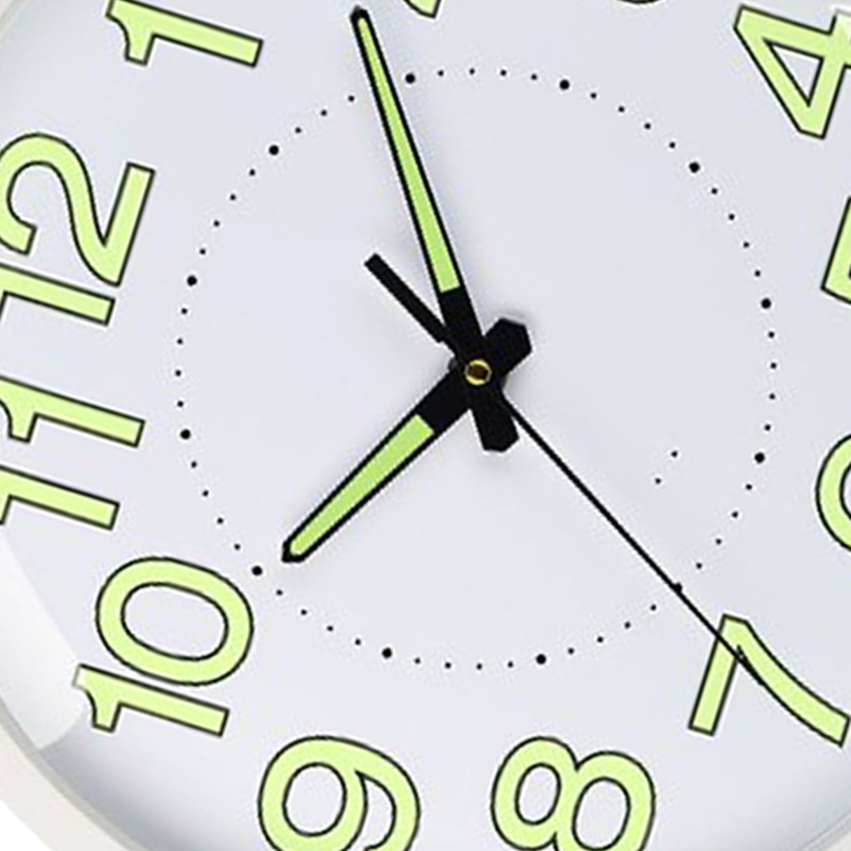 Silent Quartz Clock Plastic Wall Mounted Luminous Quiet for Living Room Bedroom 12in 30cm White Frame