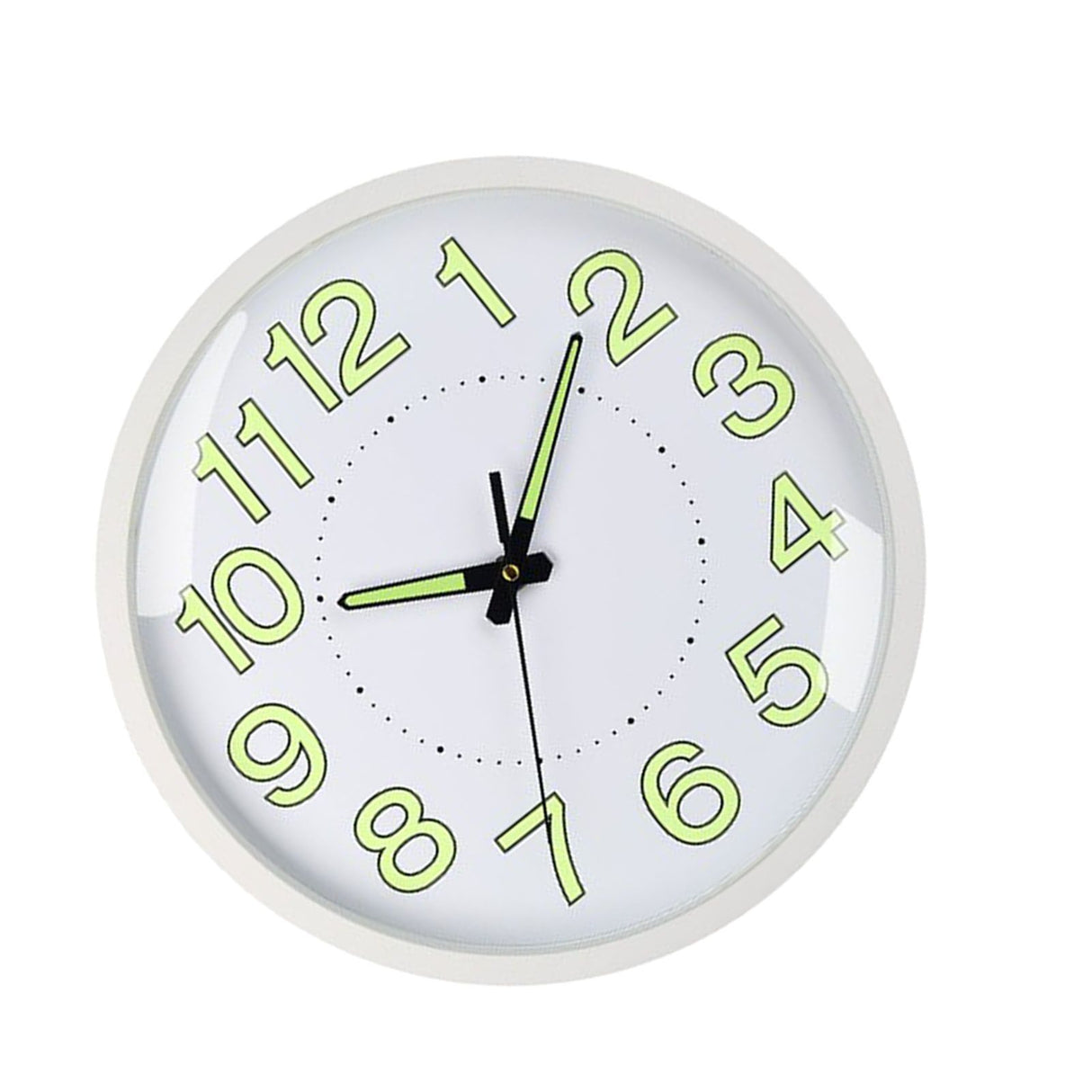 Silent Quartz Clock Plastic Wall Mounted Luminous Quiet for Living Room Bedroom 12in 30cm White Frame