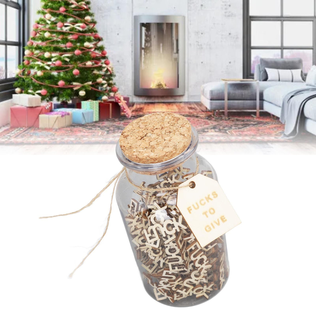 100PCS Jar of Fucks Mini Fucks to Give Wooden Letters Funny Gifts for DIY Crafts Scrapbooking Birthday Valentine's Day Anniversary Christmas