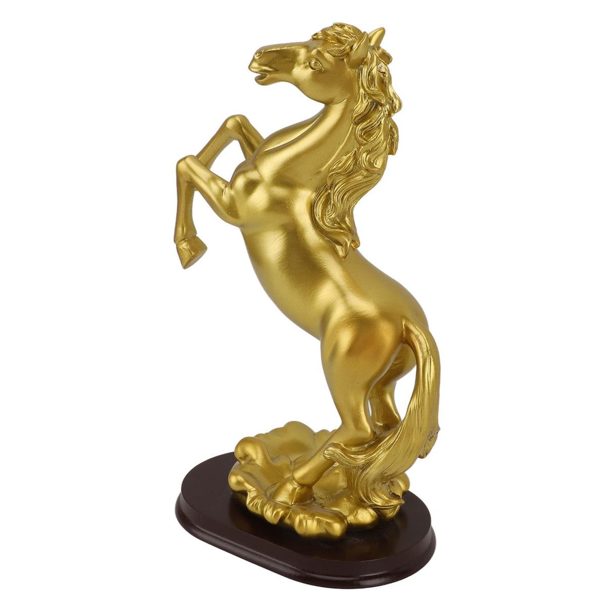 Horse Statue Gold Synthesized Resin Unique Horse Art Figurine for Wine Cabinet Office Leaping Horse