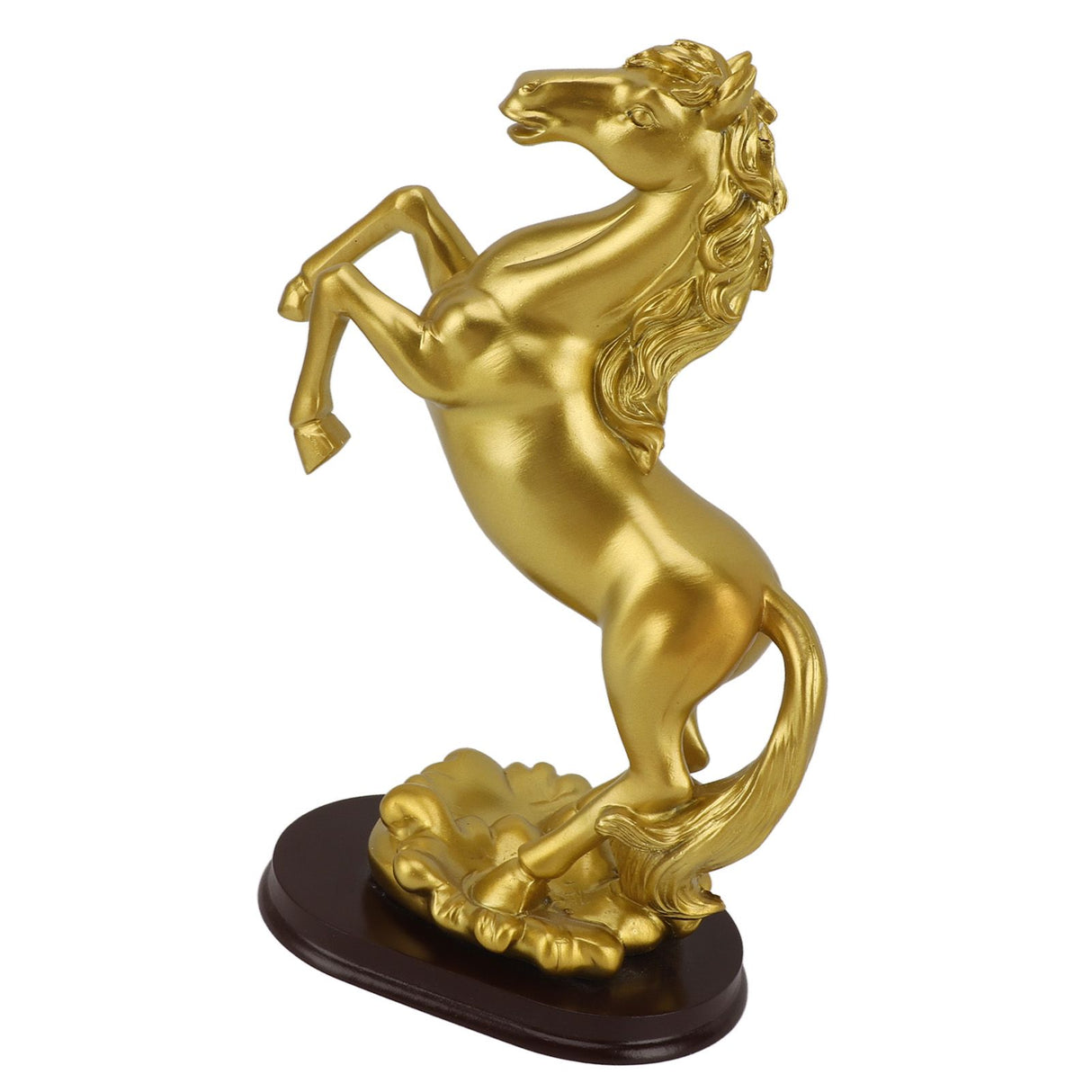 Horse Statue Gold Synthesized Resin Unique Horse Art Figurine for Wine Cabinet Office Leaping Horse