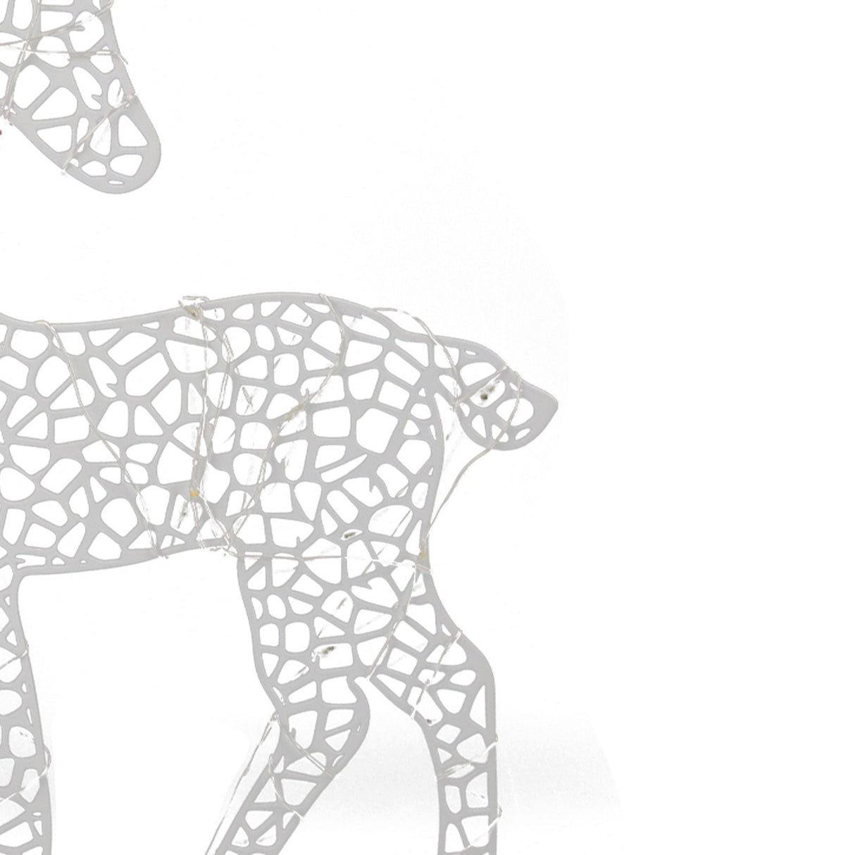 3pcs Lighted Christmas Decoration Deer Home Warm White Light Iron LED Reindeer Family Set Tabletop Decor for Outdoor Indoor Glowing Deer ‑01