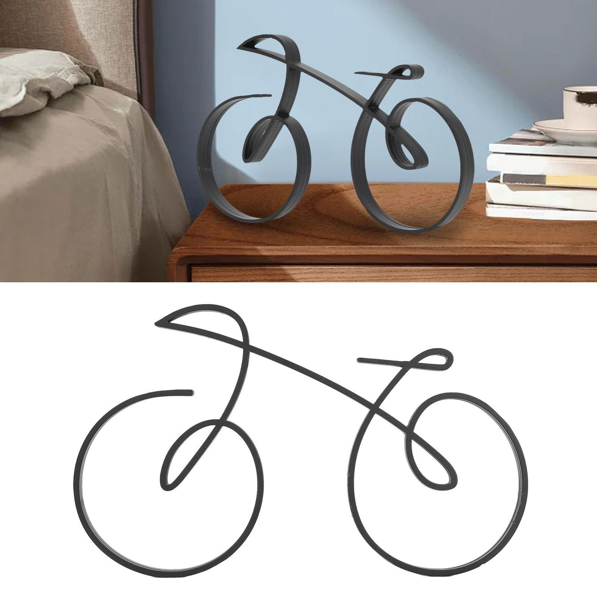 Minimalistic Bike Sculpture Metal Modern Wire Framed Style Bike Ornament Home Decoration Gift