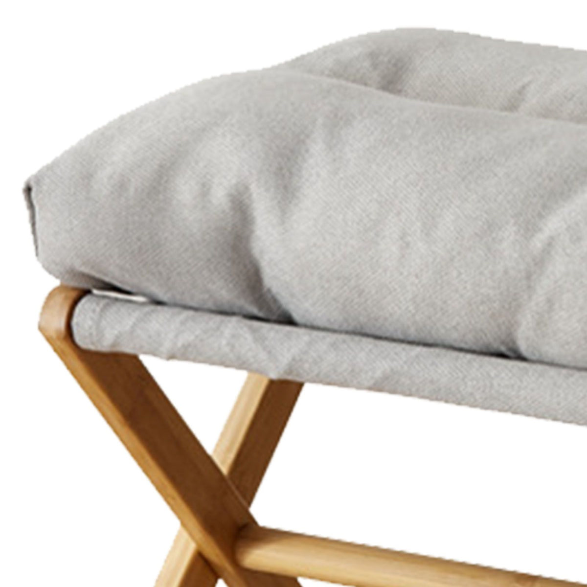 Foot Stool Foldable X Leg Modern Multifunctional Foot Rest with Soft Cushion for Living Room Bedroom Office Gray