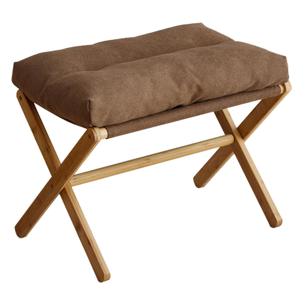 Foot Stool Foldable X Leg Modern Multifunctional Foot Rest with Soft Cushion for Living Room Bedroom Office Coffee