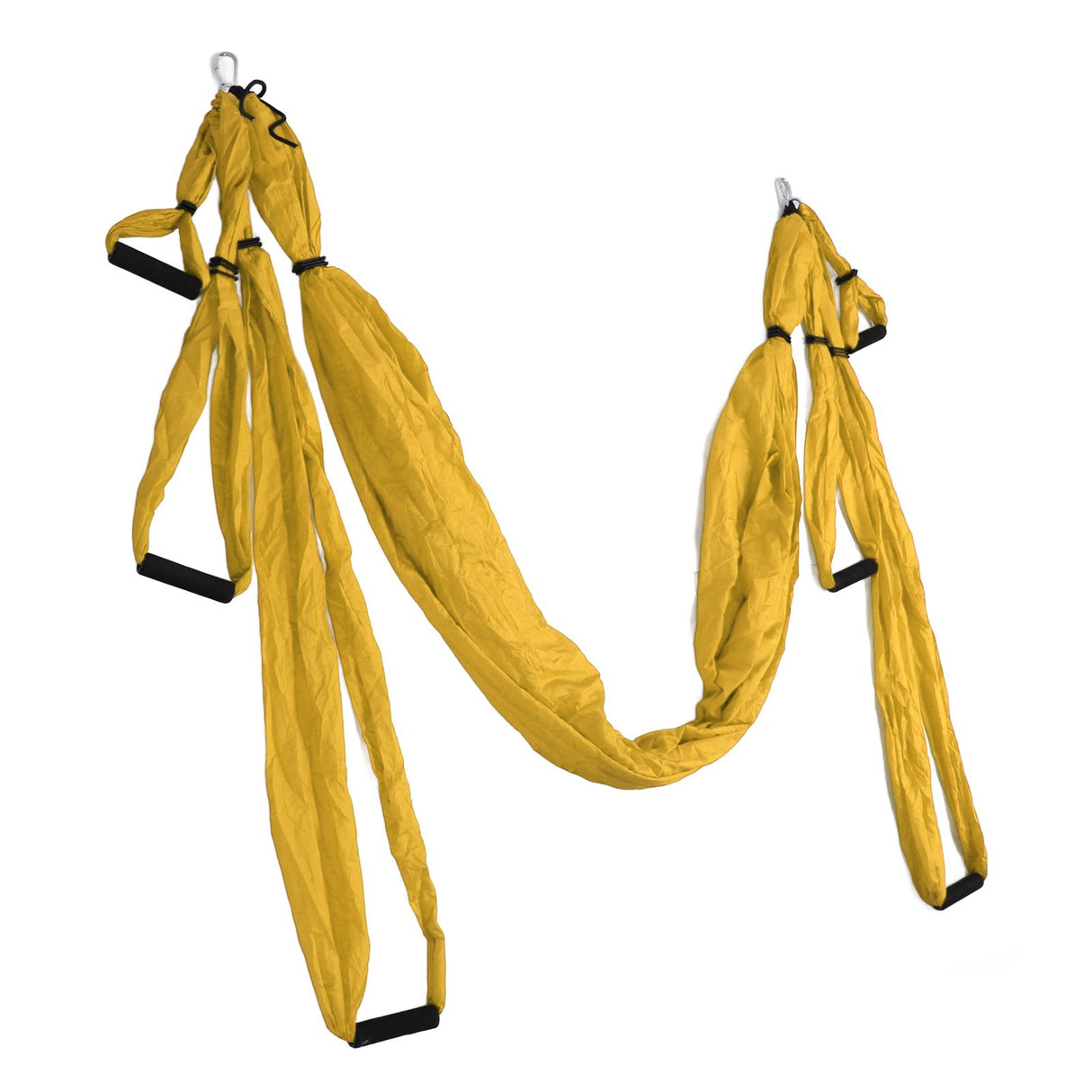 Aerial Yoga Swing Set Polyester Cotton Adjustable Improve Flexibility Yoga Hammock for Physical Exercise Yellow