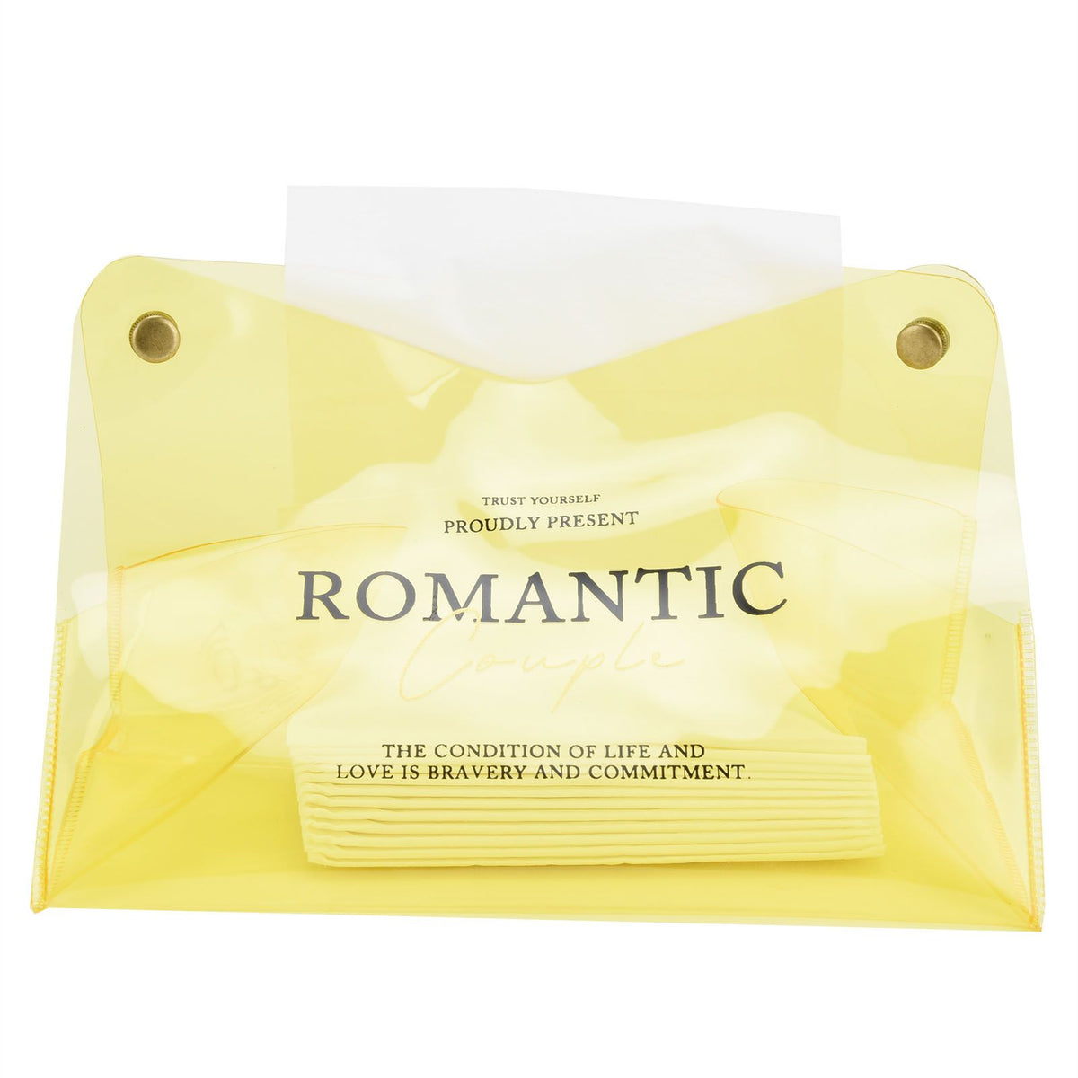 Tissue Container PVC Fashion Desktop Napkin Storage Case Box for Car Home Living RoomYellow