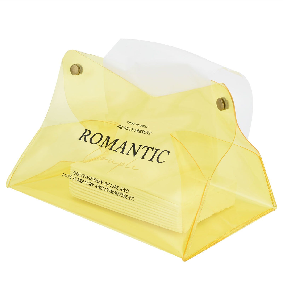 Tissue Container PVC Fashion Desktop Napkin Storage Case Box for Car Home Living RoomYellow