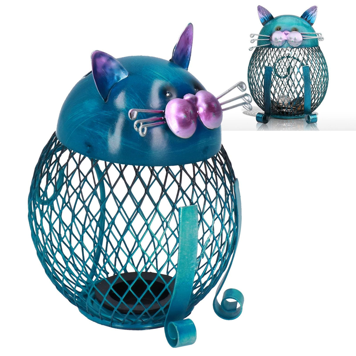 Coin Box Cat Animal Decoration Wrought Iron Handmade Money Saving Box Birthday Gift