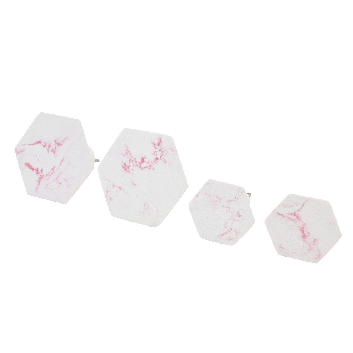 4Pcs Marble Pattern Wall Mounted Hook Hex Shaped Modern Decorative Hook for Bedroom Door Home