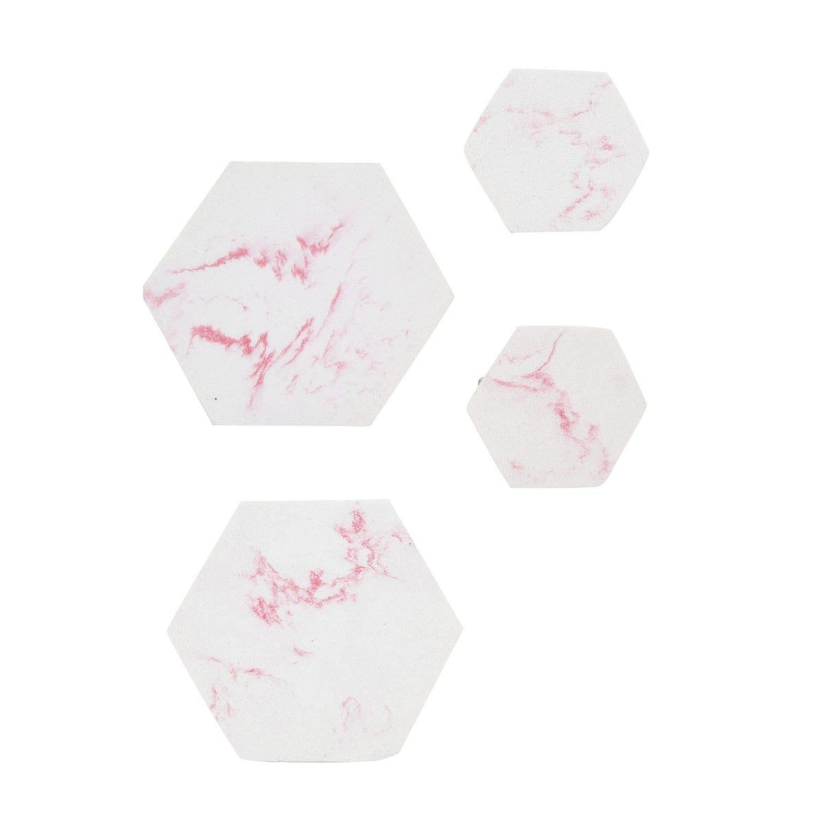 4Pcs Marble Pattern Wall Mounted Hook Hex Shaped Modern Decorative Hook for Bedroom Door Home