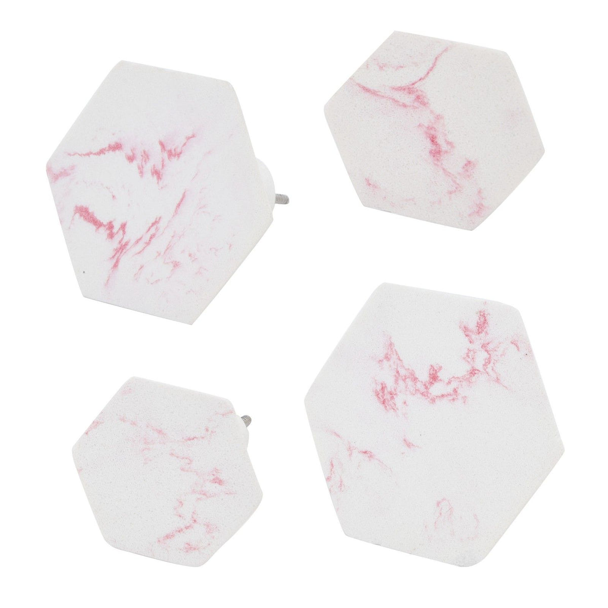4Pcs Marble Pattern Wall Mounted Hook Hex Shaped Modern Decorative Hook for Bedroom Door Home