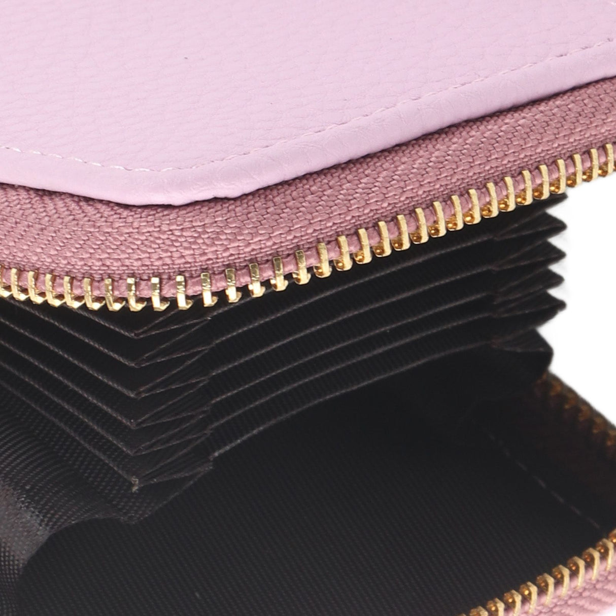 Credit Card Bag with Zipper Fashionable Mini Portable Antimagnetic ID Cards Holder Wallet PurseLight Purple