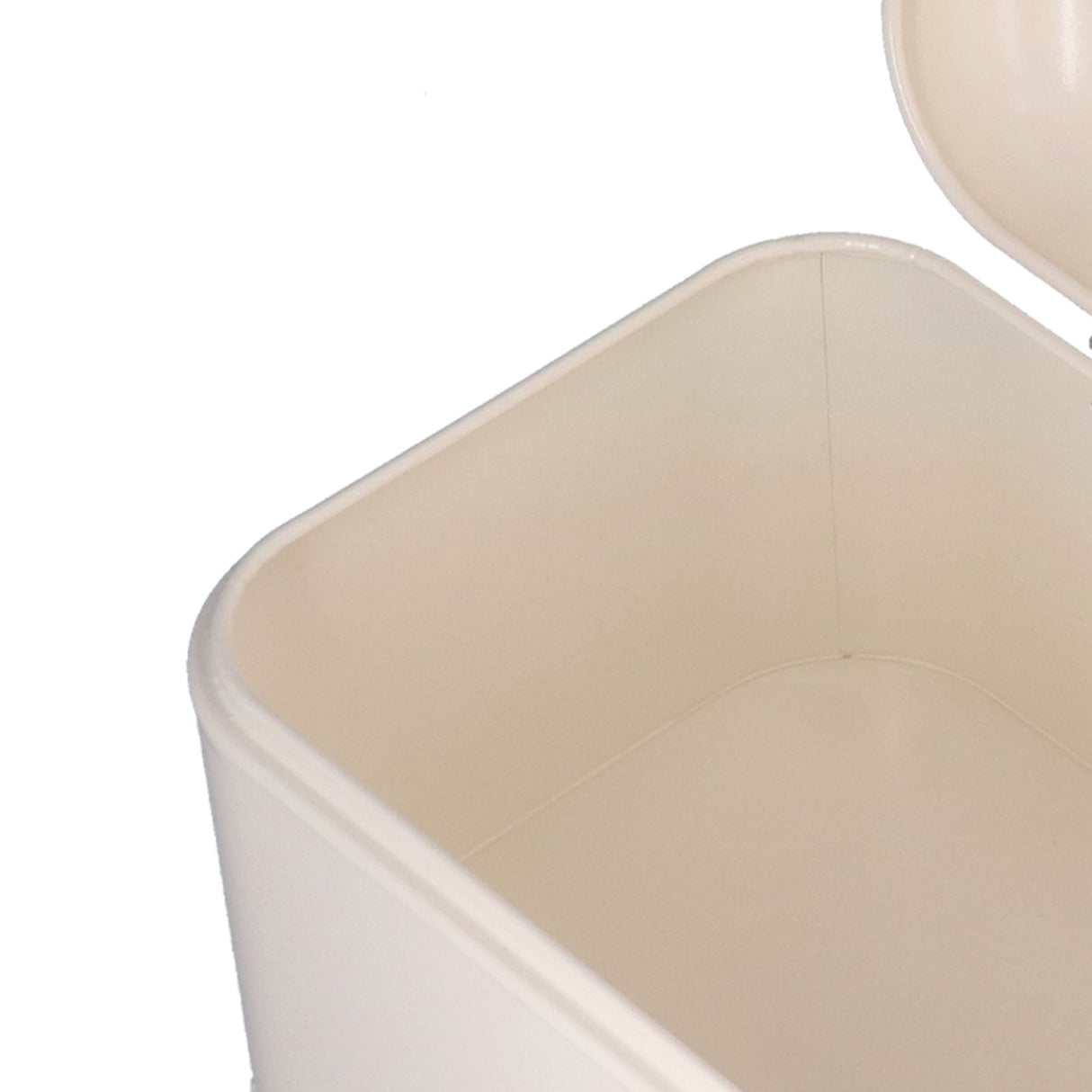 Milky White Bread Box Safe Odorless Large Capacity Anti Fingerprint Retro Tin Bread Box