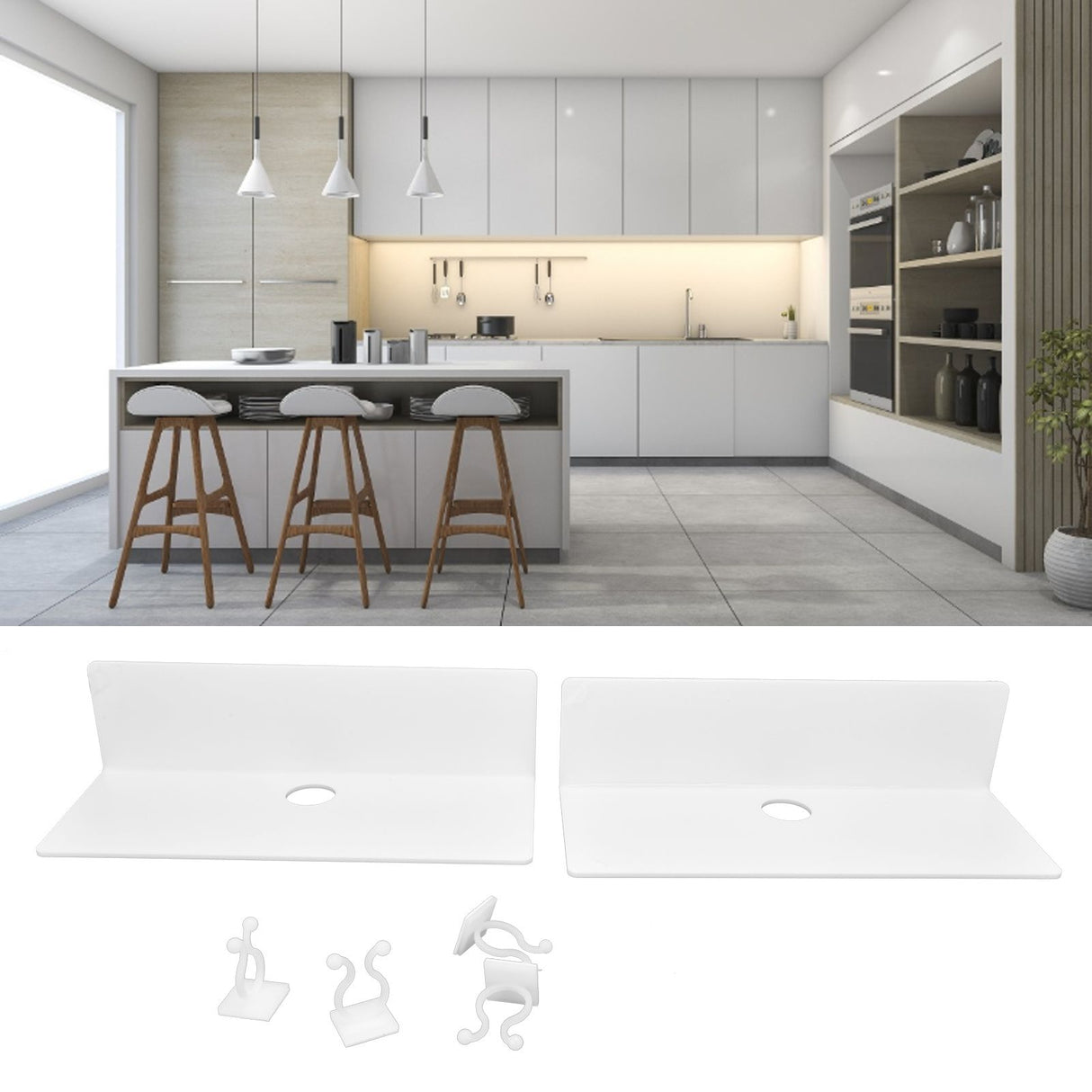 2Pcs Display Shelf Acrylic Perforation Free High Strength Wall Mount Shelf for Speaker Clock