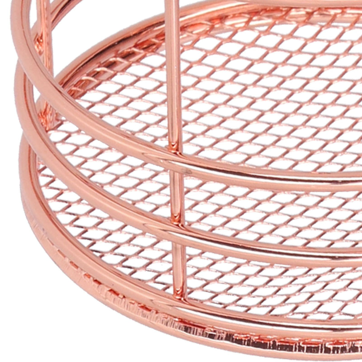 Round Hollow Chopstick Cage Multifunctional Desktop Pen Holder Organizer for Home KitchenRose Gold (J13454CP)