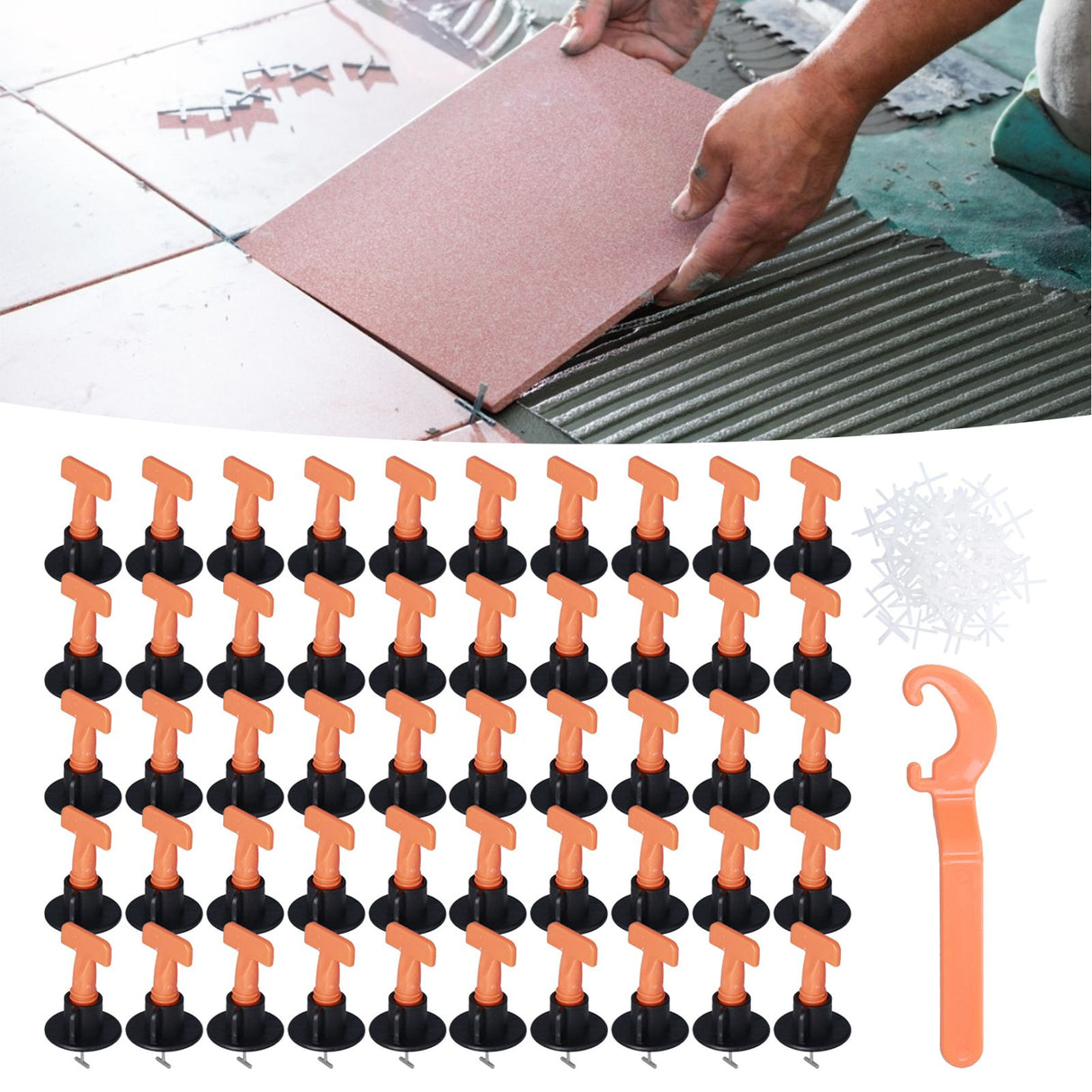 151PCS Tile Leveler Spacer Floor Tile Leveling System Reusable Wall Leveling System with Wrench